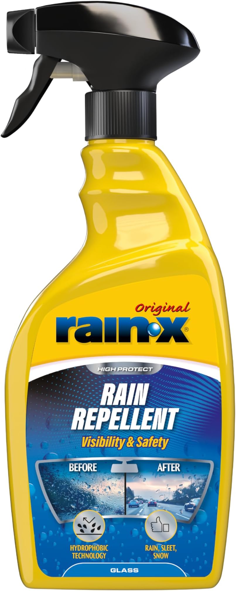 Rain-X Rain Repellent - Water-Repellent Treatment for Windscreens & Side Windows - Enhances Visibility in Rain, Sleet & Snow - Keeps Glass Clean & Protected - 500ml