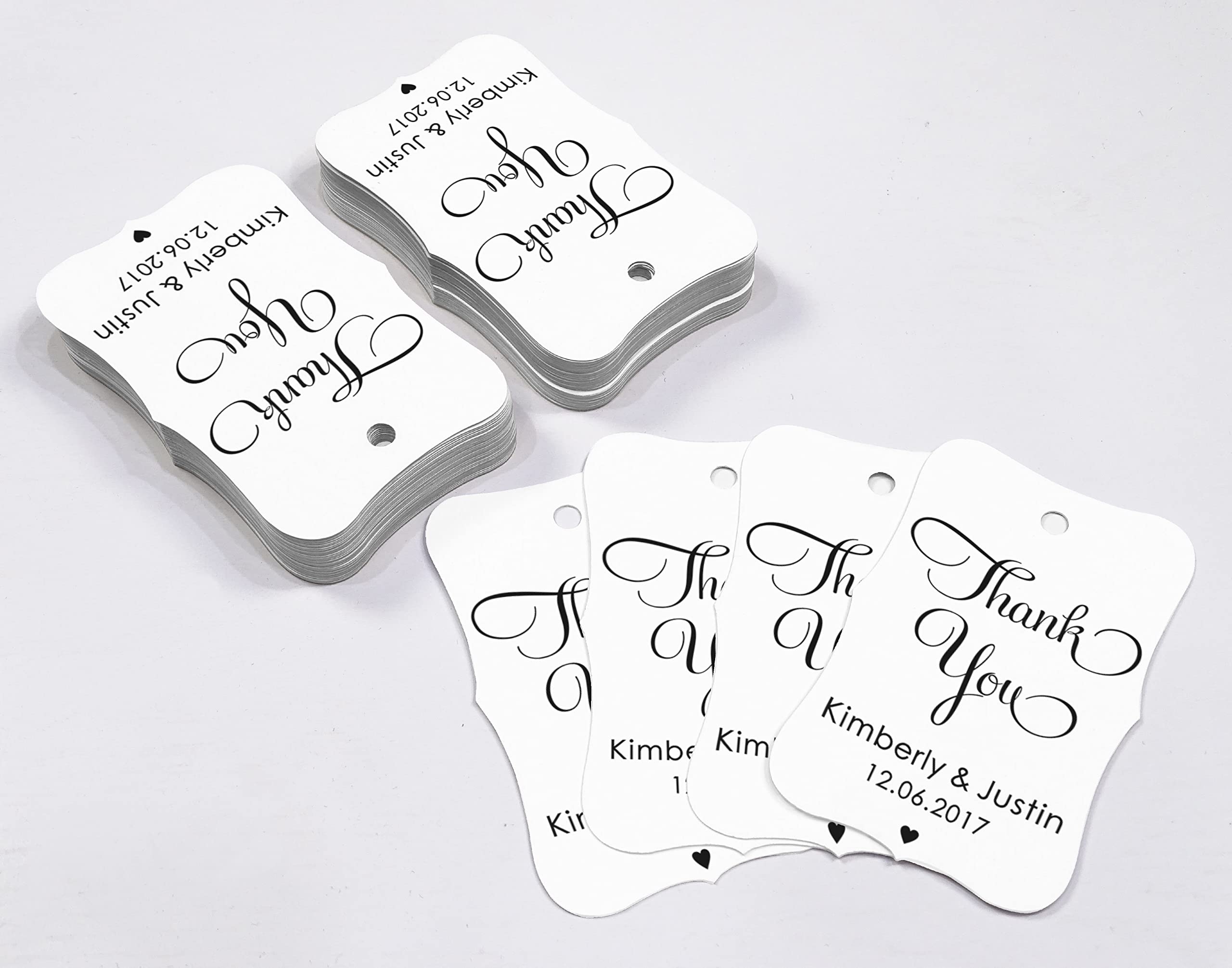 100 pz Thank You Custom Made cartellini personalizzato