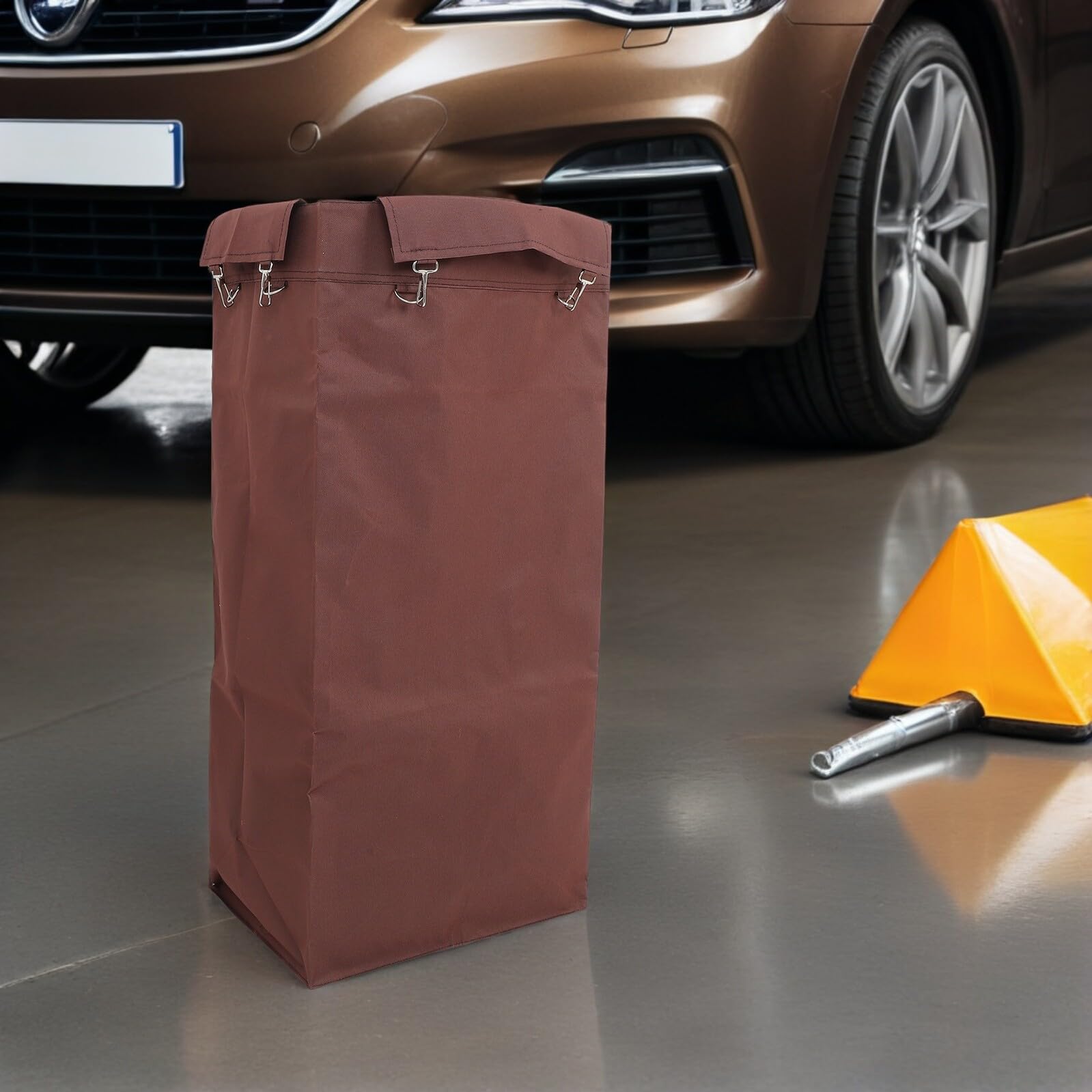 Bolsa para Carrito de Limpieza Comercial 2 Piezas 70 Cm Altura Doble Lado Resistente al Desgarro Ojales Metálicos y Revestimiento para Recogida y Organización en Oficinas y