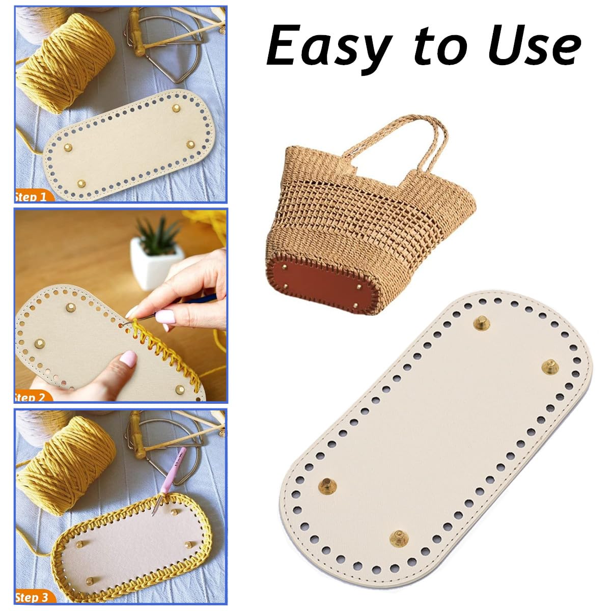 1 Pièces Rond En Cuir Fond Crochet Sac Faisant Fon... – Grandado