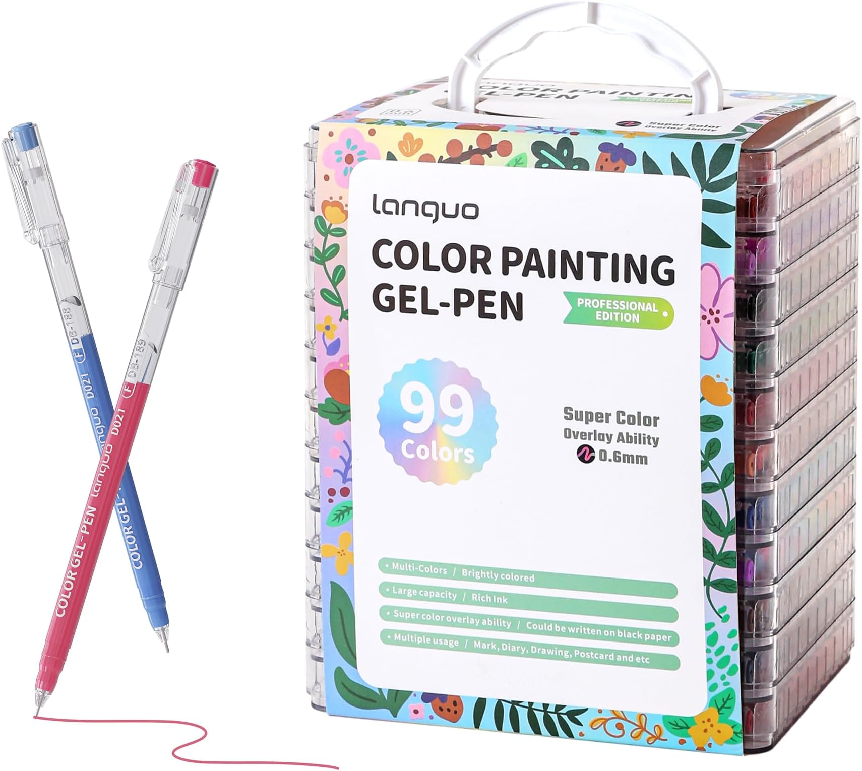 Gel Ink Pens for Adult Coloring Books, 99 Colors Gel Ink Pens Perfect for Drawing, Doodling, Journaling, Art Supplies and Crafts