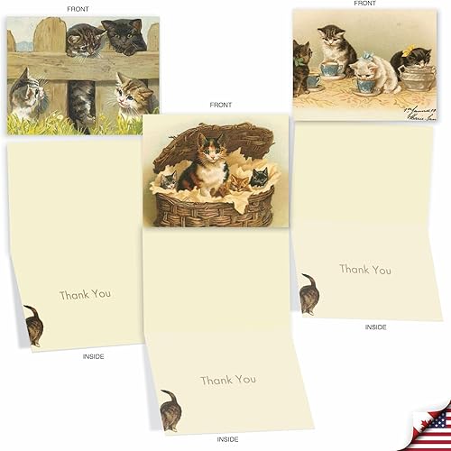 Miniatura 4 de The Best Card Company - 10 tarjetas de agradecimiento en caja con sobres, juego de papelería de apreciación de animales para hombres, mujeres y