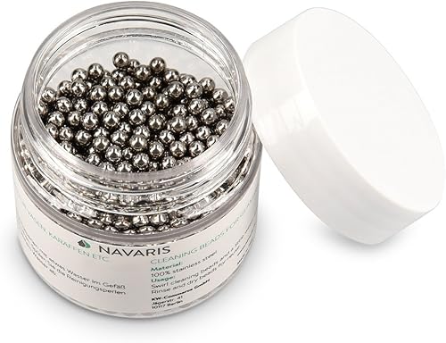 Miniatura 5 de Navaris 1000 cuentas de limpieza para decantadores, bolas de limpieza reutilizables de acero inoxidable para botellas de vino, decantadores de