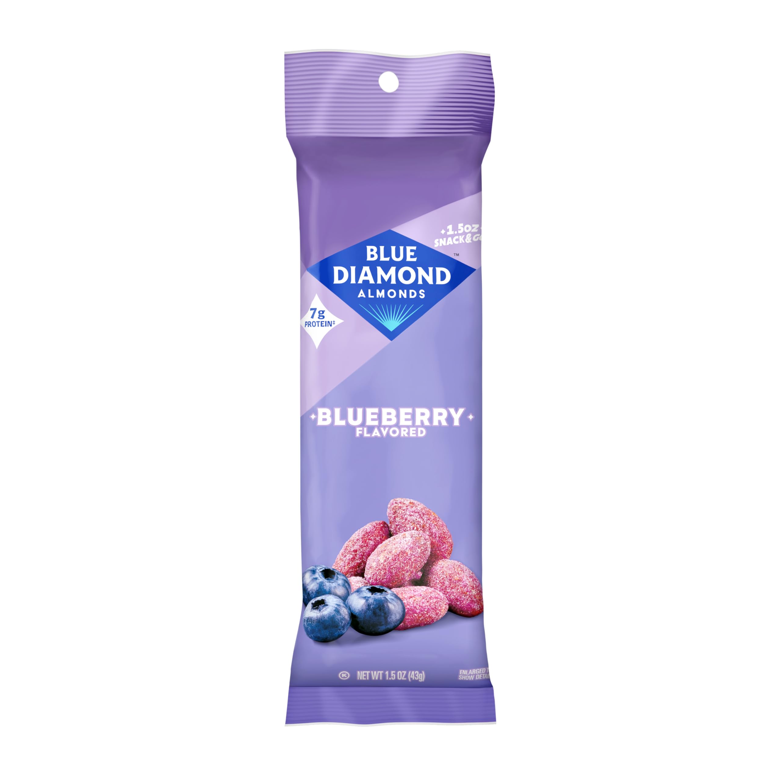 ((Best By: 11/27/2026))Blue Diamond Almonds, Oven Roasted Blueberry, 1.5 Ounce (Pack of 11))