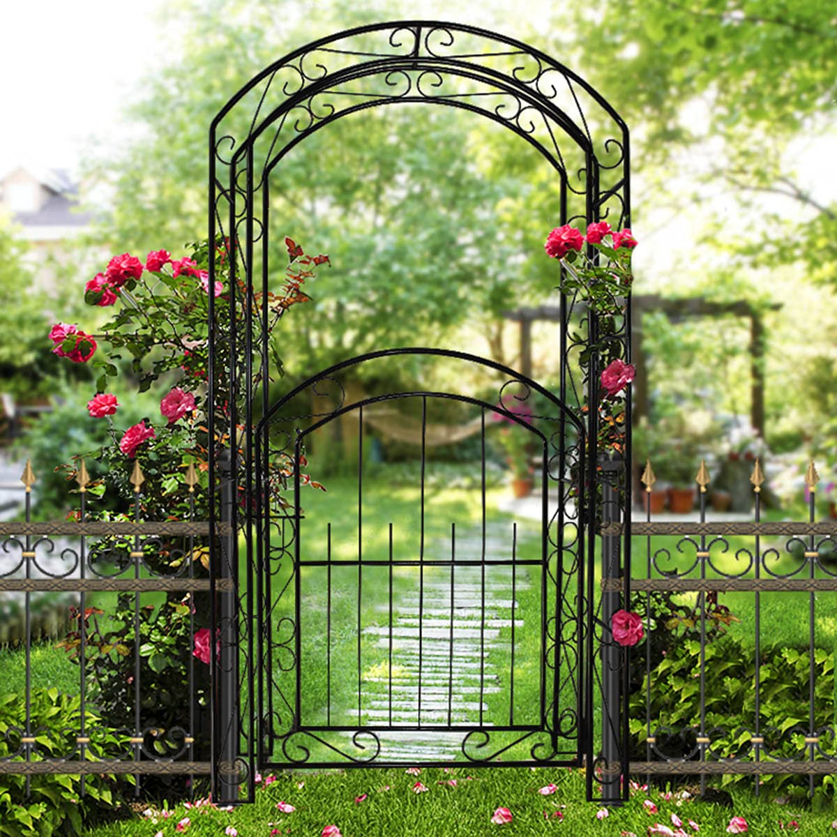 Arco Decorativo Bodas Eventos Arco De Jardín Media Altura - Cenador De  Rosas Resistente Para Plantas Trepadoras, Varios Tamaños Cenador Jardín, image size:1200x1200