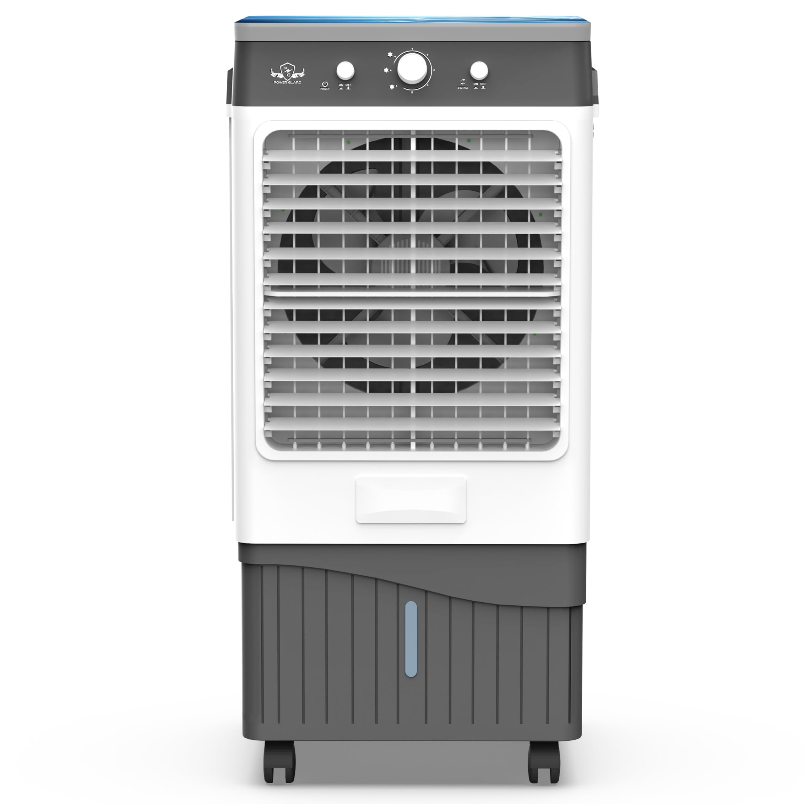 PG Power Guard Ice Max 65L Air Cooler | High Speed Fan |3 Speed Control |Honey Comb Pad | Biggest Ice Chamber |Multi Way Air Deflection | Water Level Indicator| 15 Years Warranty (Dark Grey & White)