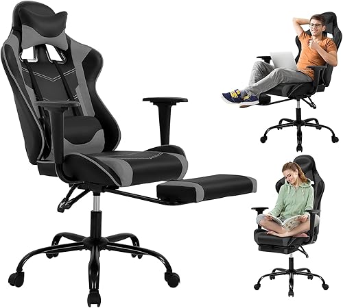 Miniatura 8 de Silla ergonómica para juegos de PC, silla de oficina para computadora, silla giratoria ajustable para videojuegos, silla de carreras con soporte