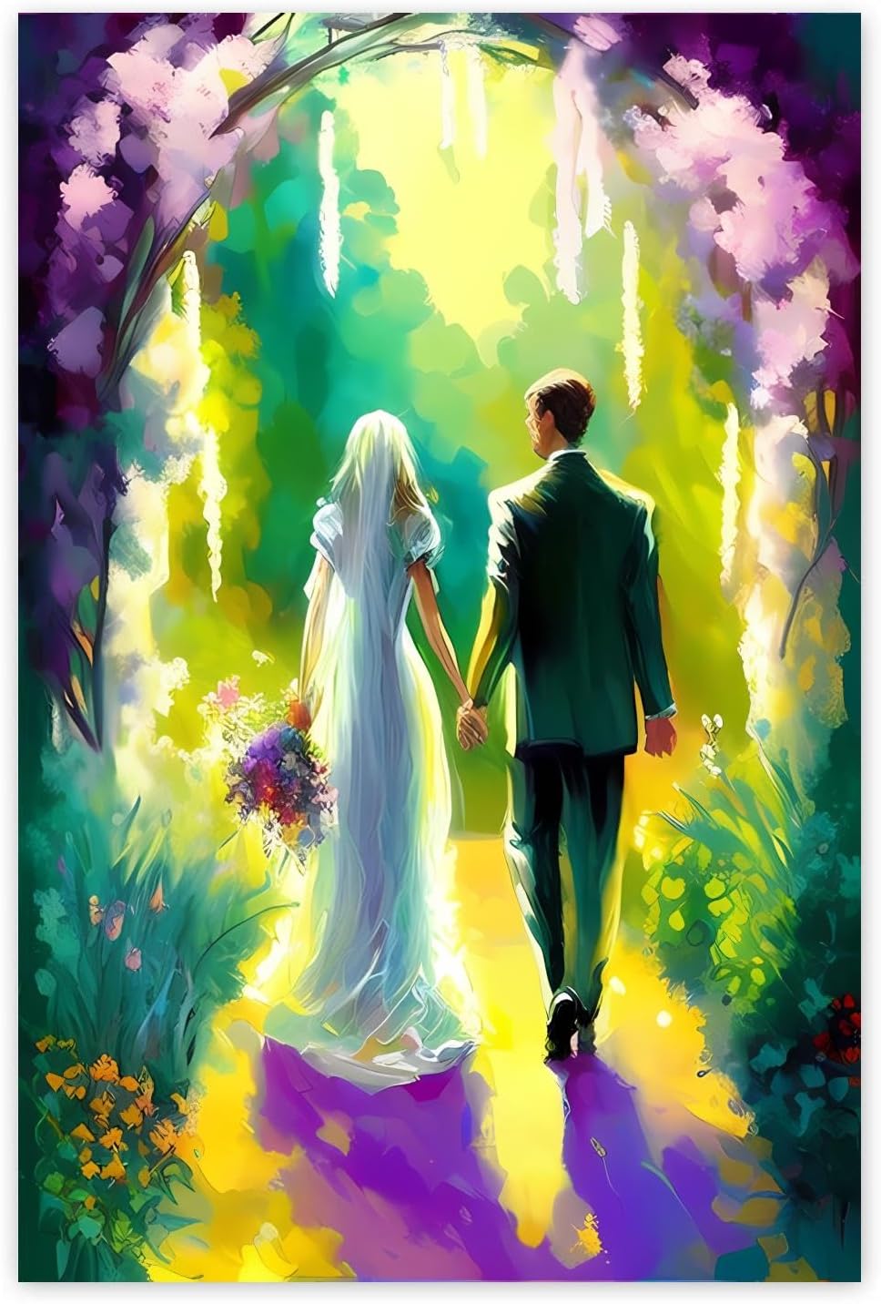 Gabbana 5D Diamond Art Wedding Dress - Beginners DIY Full Circle Diamond Garden Wedding Cross Stitch Kit, Perfect for Home Wall Decor and Holidays Gift 16x24 Inch, WZ-5-ZS-Dress-YRKR8H-2Z0D3B