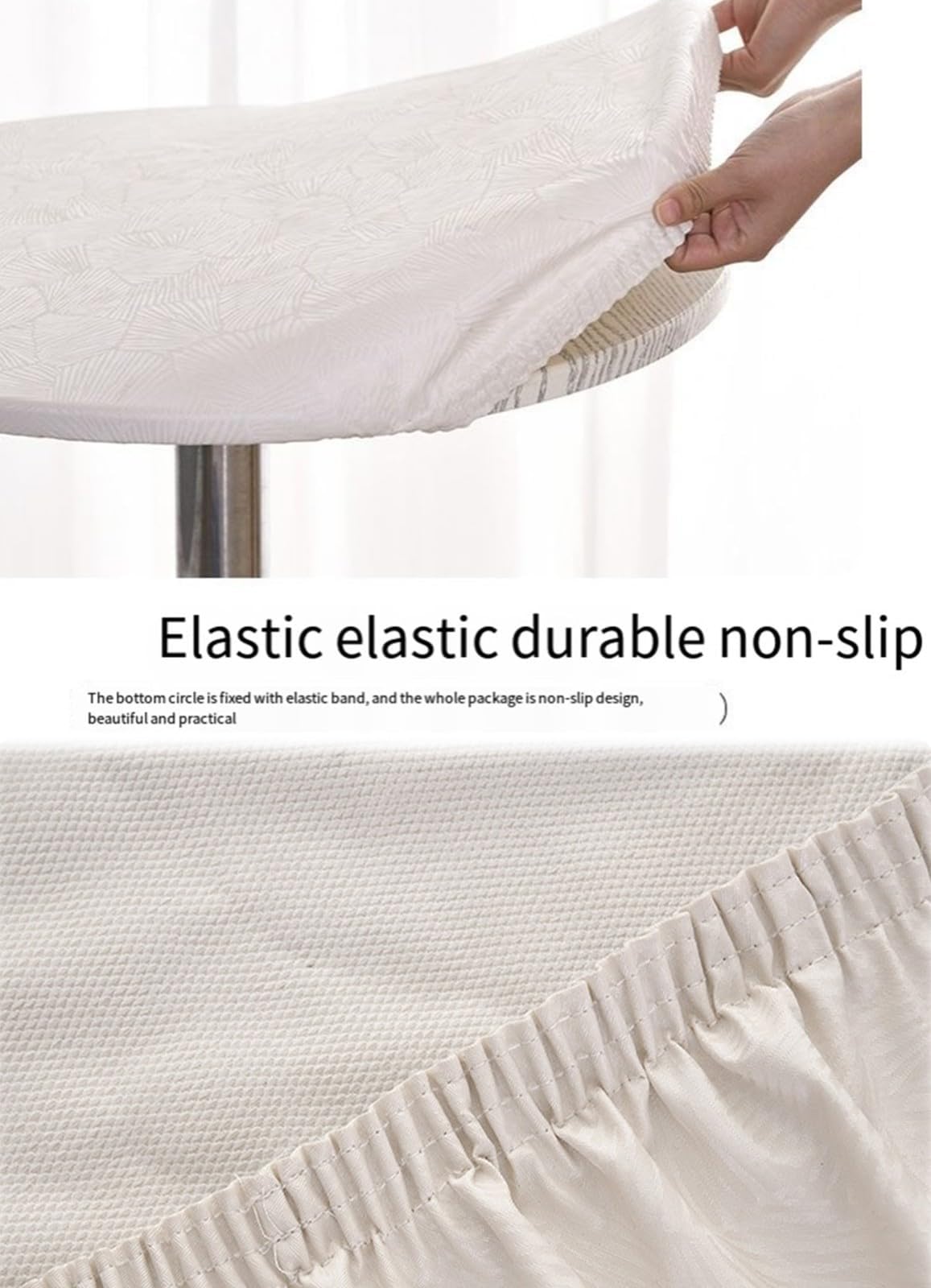 Copritavolo Rotondo, Protezione per Tavolo Rotondo, Tablecloth Rotondo Non Slip con Bordo Elastico Mollettone Tavolo Lavabile Antimacchia Tovaglia Plastificata Rotonda D,160cm