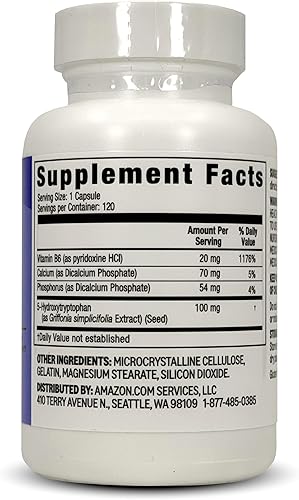 Miniatura 2 de Tienda Basics Cápsulas 5-HTP, 100 mg 120 unidades