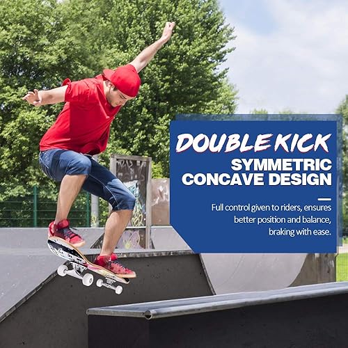 Miniatura 3 de Beleev Skateboards for Beginners 31 Inch Complete Skateboard for Kids Teens Adults 7 Layer Canadian Maple Double Kick Deck Concave Cruiser Trick