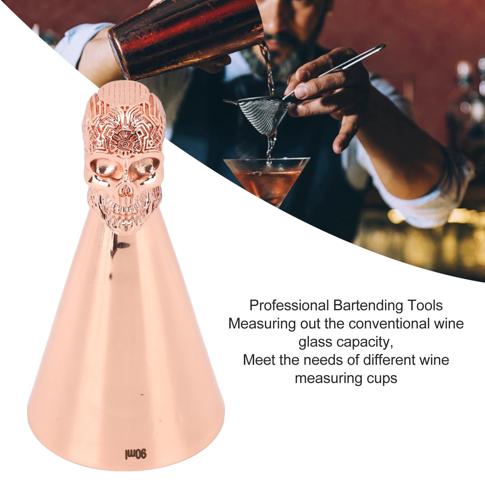 Stainless Steel Japanese Jigger, Cocktail Measuring Jiggers for Bartending Measuring Cup Japanese Cocktail Jigger Alcohol Measuring Tools For Bartenders Ounce Cup Tool for Bar(Rose Gold)