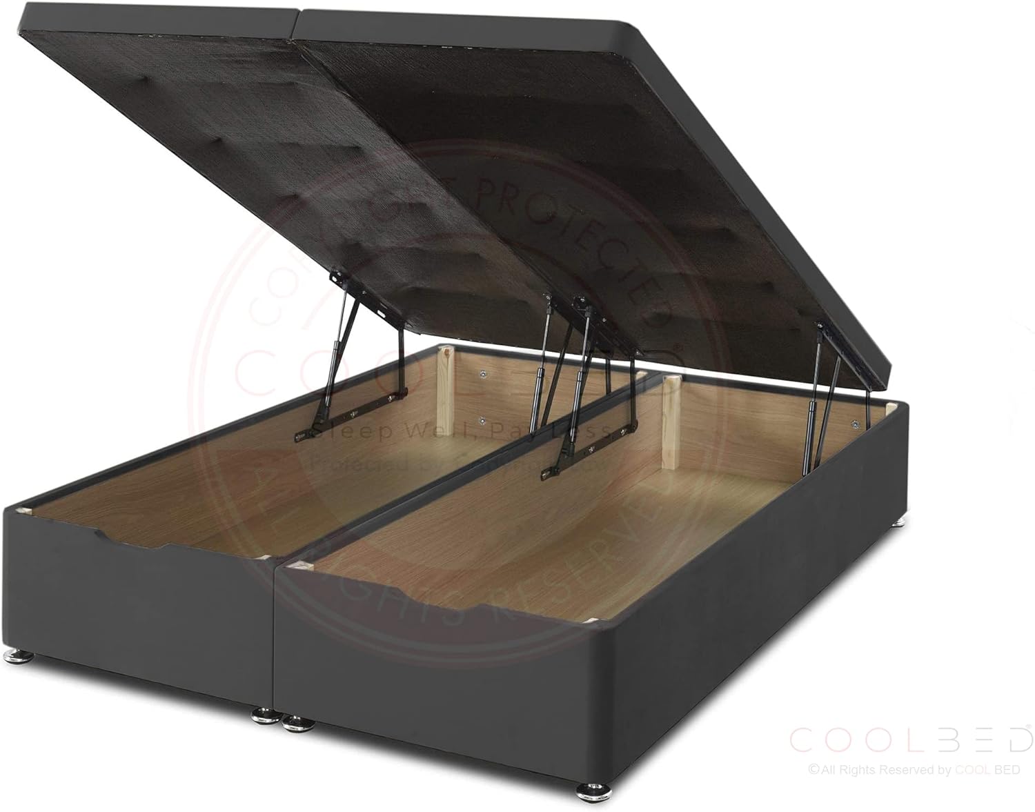 Buy OTTOMAN BED BASE WITH NO HEADBOARD PLUSH VELVET OTTOMAN STORAGE