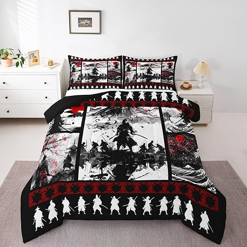 Feelyou Samurai Comforter Set Queen Size Kids Boys Girls