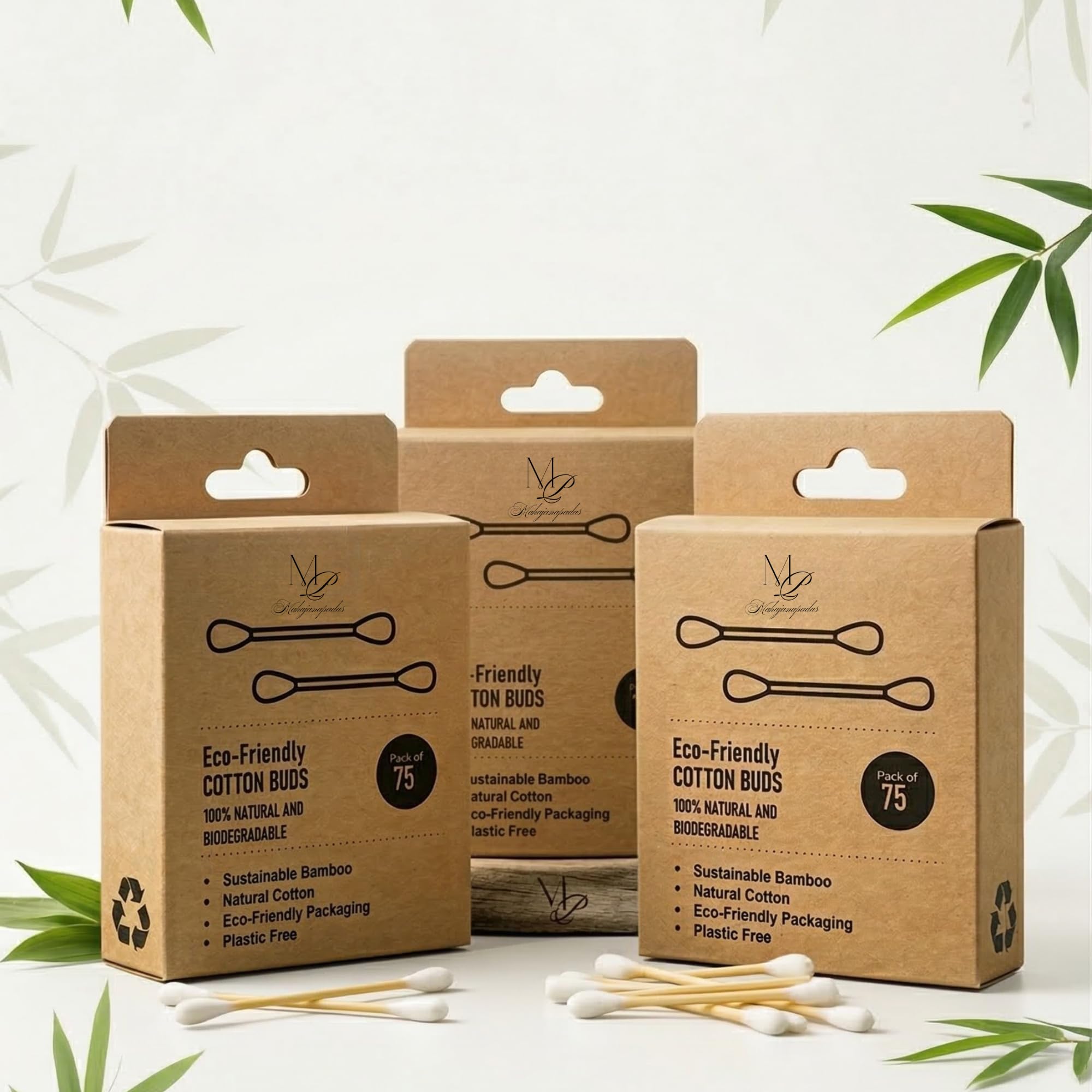 Natural Bamboo Cotton Buds (Pack of 2 & 3) – 320 Count Eco-Friendly Cotton Swabs (300 & 450 Cotton Swabs) | Double Tipped, Biodegradable Wooden Sticks for Makeup, Ear Cleaning & Personal Care (Pack Of 3)-picture-57