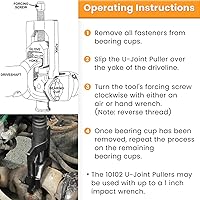 Vista 6 de E-cowlboy 10102 Extractor de Juntas Universal de Servicio Pesado Clase 6-8 y 5192 Herramienta Instaladora de Copas de Rodamiento Extractor de Juntas