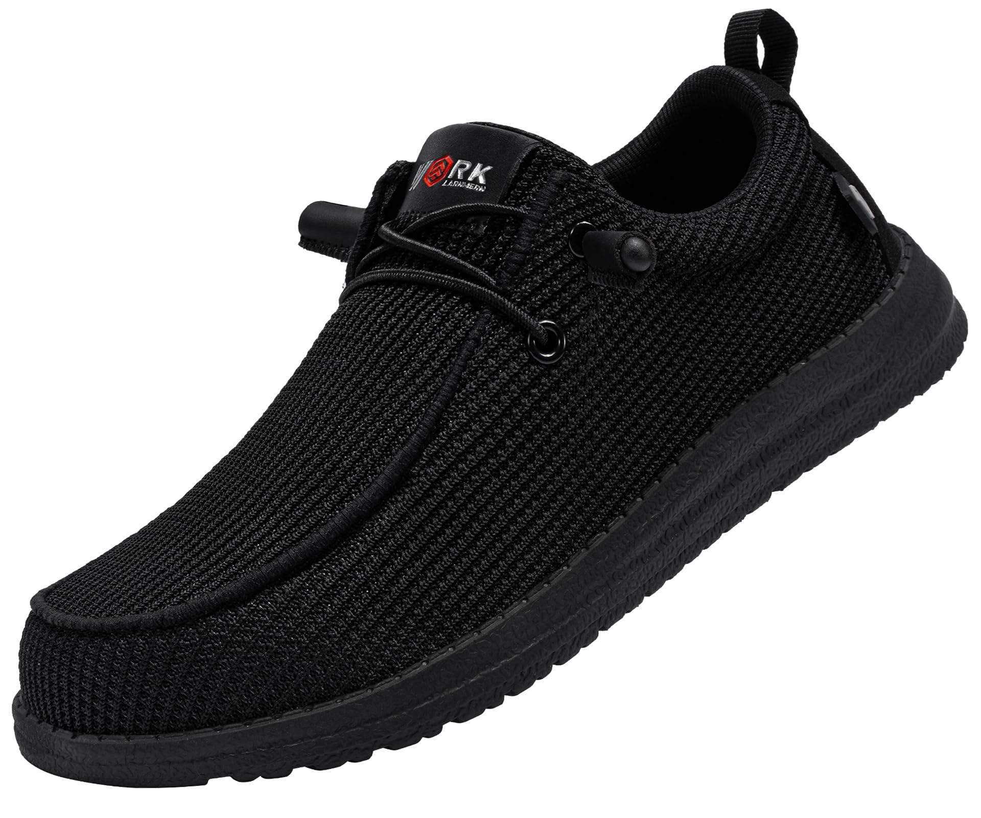 LARNMERN Steel Toe Shoes Men Slip On Composite Toe Work Sneakers Puncture Proof Safety Shoes Lightweight Comfortable Alloy Toe Loafers(13 Men, Black)