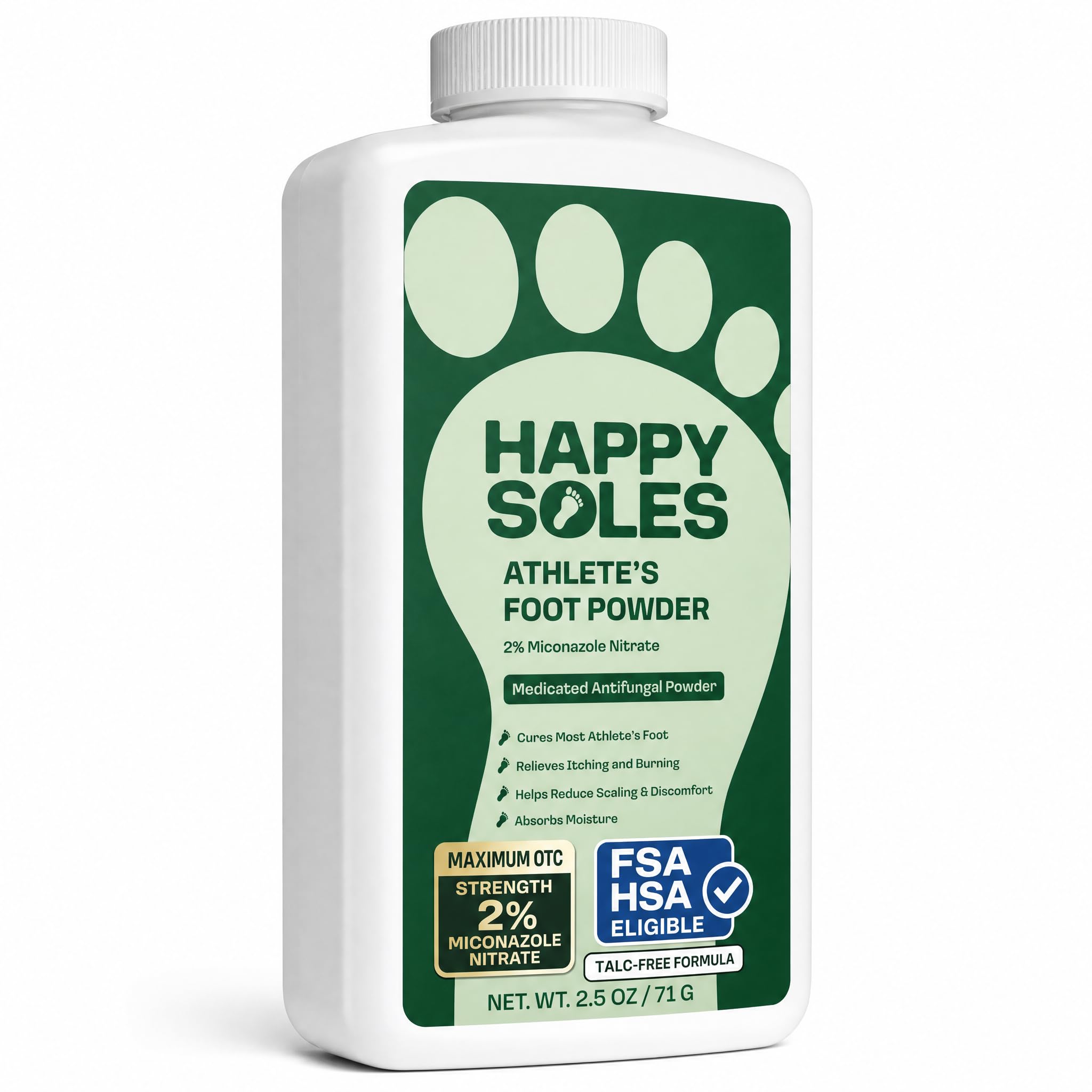 OTC Athletes Foot Treatment Antifungal Jock Itch Powder | 2% Miconazole Nitrate, FSA Eligible HSA - Clinically Proven to Cure Jock Itch, Athlete's Foot & Ringworm - Relieves Itching