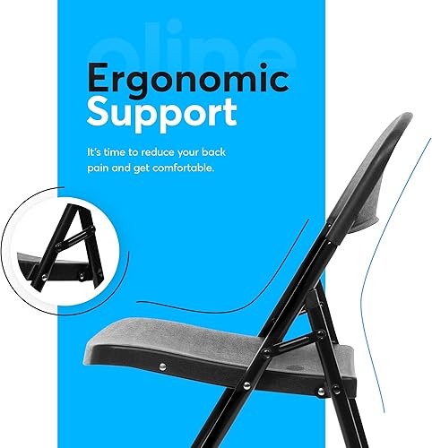 Miniatura 5 de Oline Silla plegable, para interiores y exteriores, de plástico, apilable, plegable, para eventos, oficina, boda, fiesta, picnic, cocina, comedor,