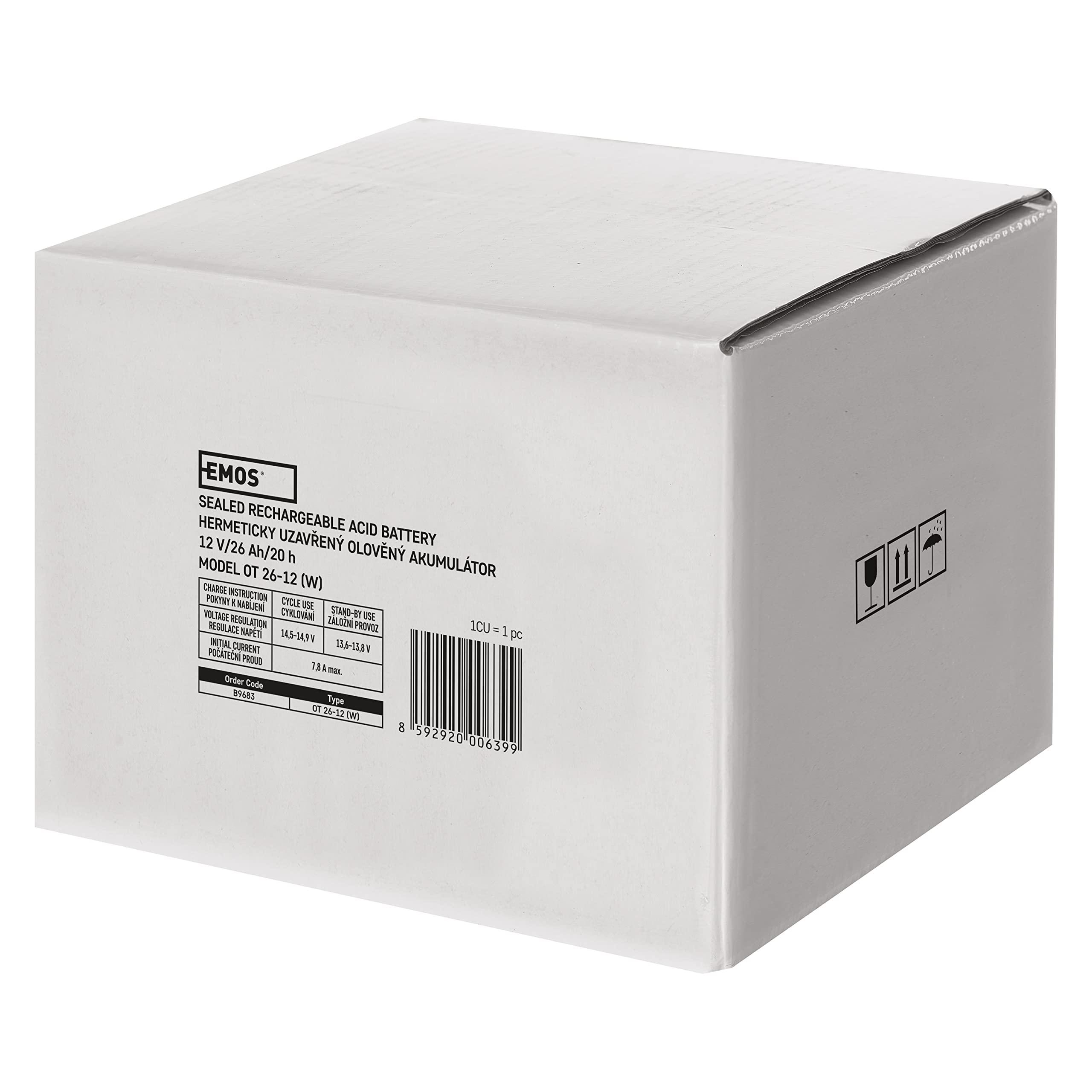 Emos acumulador sin mantenimiento de plomo 12 V, 26 Ah L2, 1 pieza, b9683