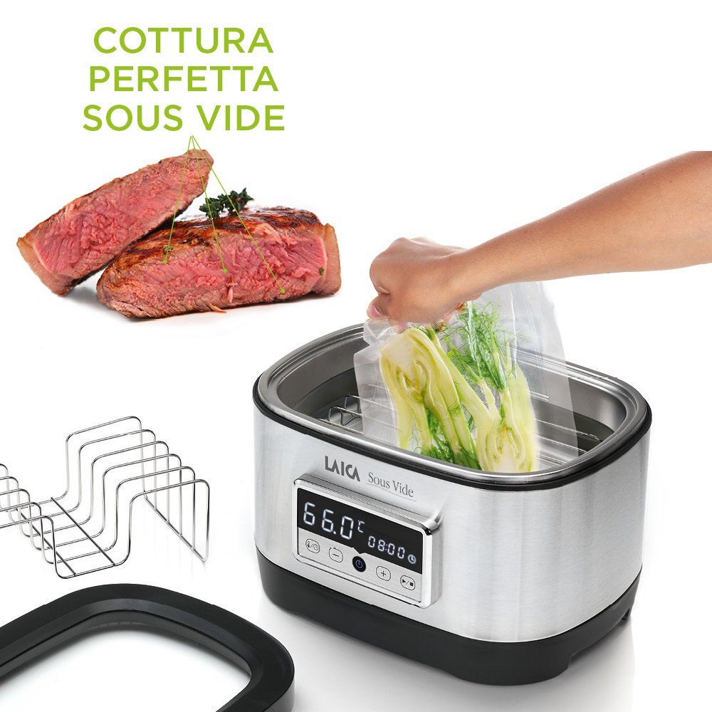 Laica SVC200 Sous Vide Forno ad Acqua per Cottura Sottovuoto a Bassa Temperatura, in Acciaio inossidabile