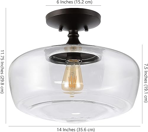 Miniatura 5 de JONATHAN Y JYL7517A Marfa - Plancha de vidrio de 14 pulgadas, moderna, LED, montaje empotrado, bohemio, cabaña, rústico, industrial, regulable, 2700