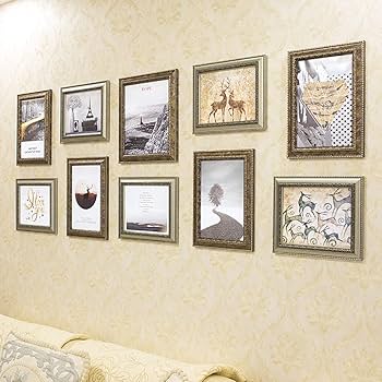 アンティーク フォトフレームセット 12個 Amazon.co.jp: 小さい ミニ 額縁 額 アンティーク調 アート