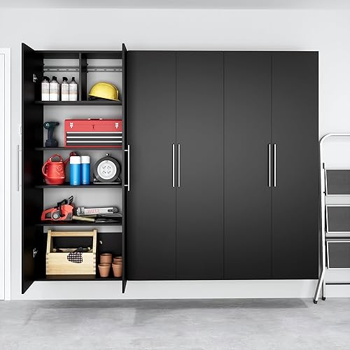 Miniatura 90 de Prepac HangUps - Armario de almacenamiento grande, color gris claro inmaculado de 36 pulgadas con estantes y puertas de almacenamiento, ideal para