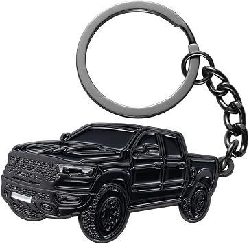 Car Keychain for Dodge Ram 2023 2022 1500 TRX Key Chain Fob Cover Cool Mods Accessories 2"x1.3" Black