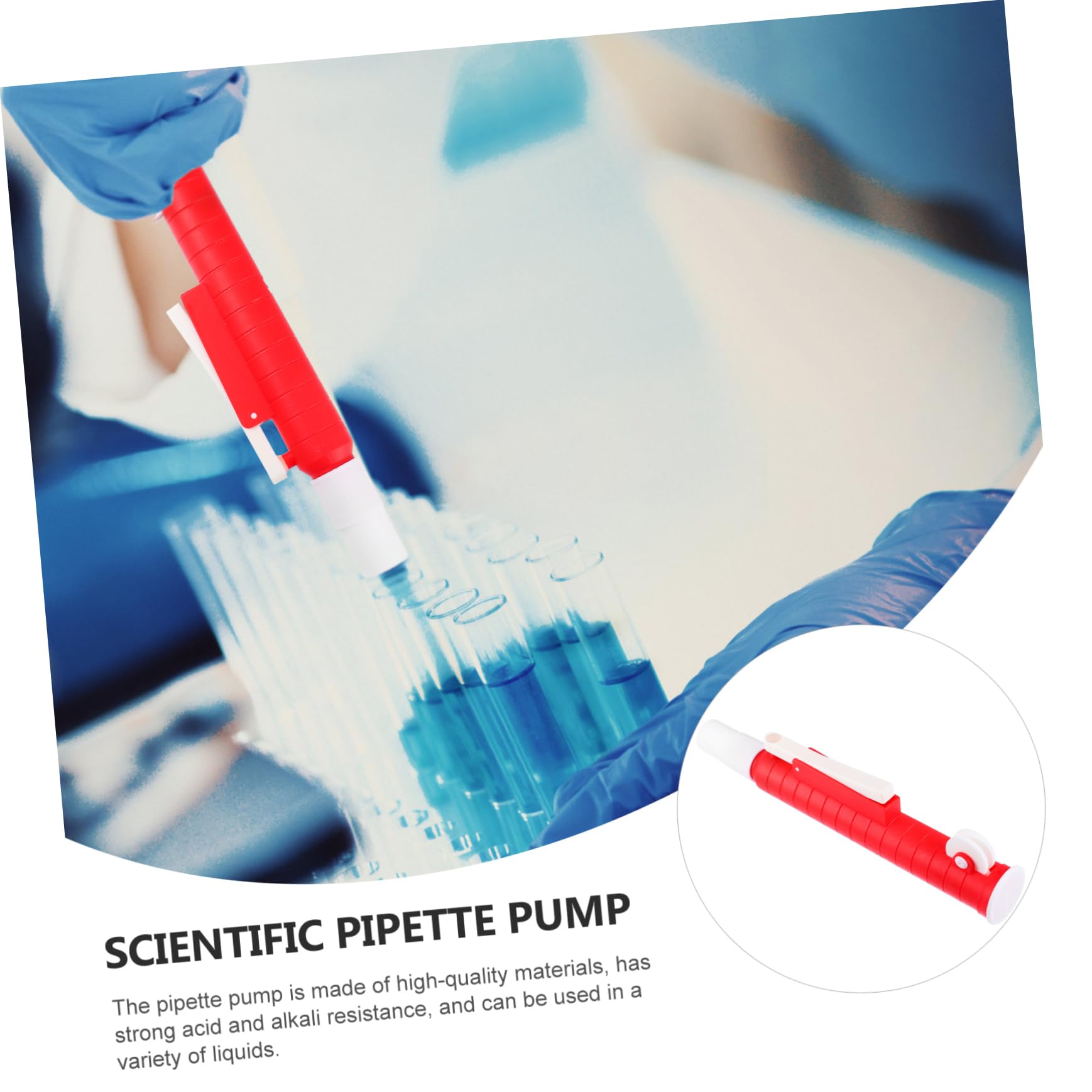 iplusmile Pompe à Pipettes de Laboratoire en Pp Rouge 25ml Distribution Rapide et Remplissage Précis pour Expériences Scientifiques