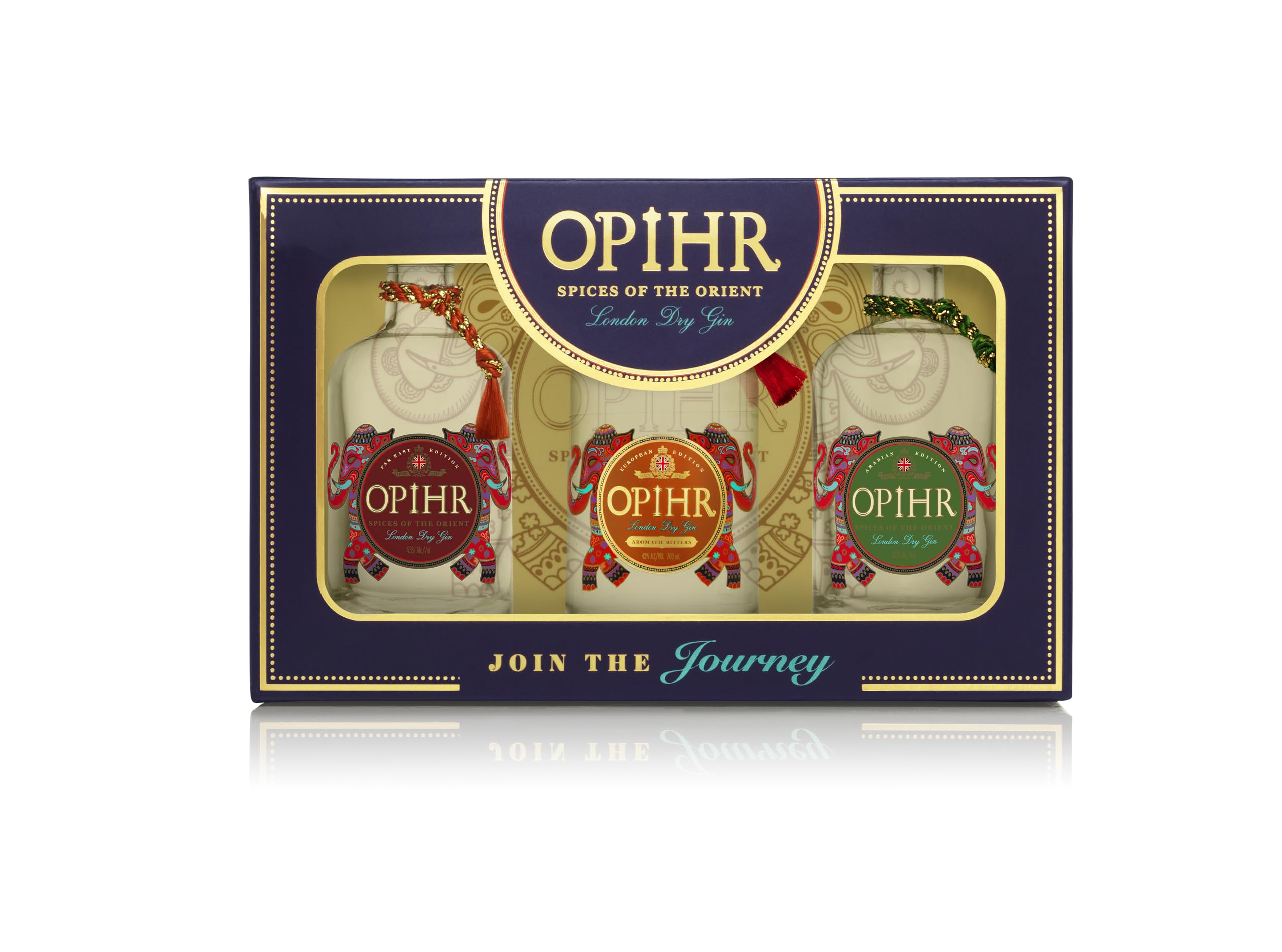 Opihr | Far East, Arabian & European Edition | Geschenkpackung | Minis zum Probieren | Inspiriert durch die antike Gewürzstraße | 43% vol. | 3 x 0,05l