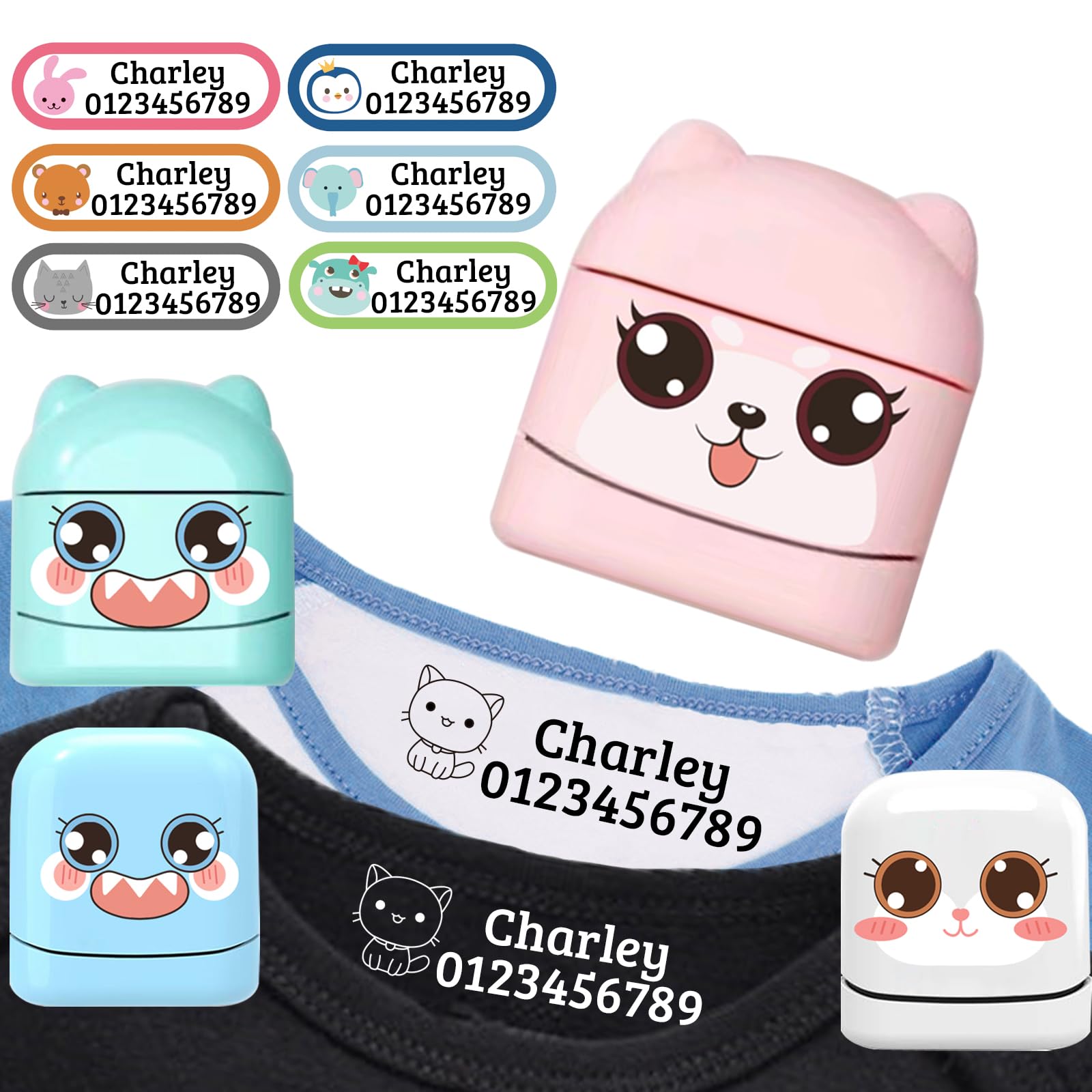 Cstmname The Name Stamp for Kids Clothing Personalized Name Stamp for Clothes Kids Customized Name Stamp,Clothes Stamp for Kids Waterproof