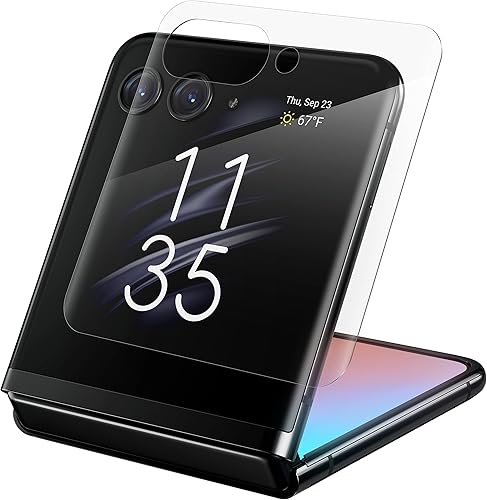 ZAGG InvisibleShield Fusion Curve - Protector de pantalla para Motorola Razr+ 2023 (solo pantalla frontal), polímero híbrido D3O, antiarañazos,