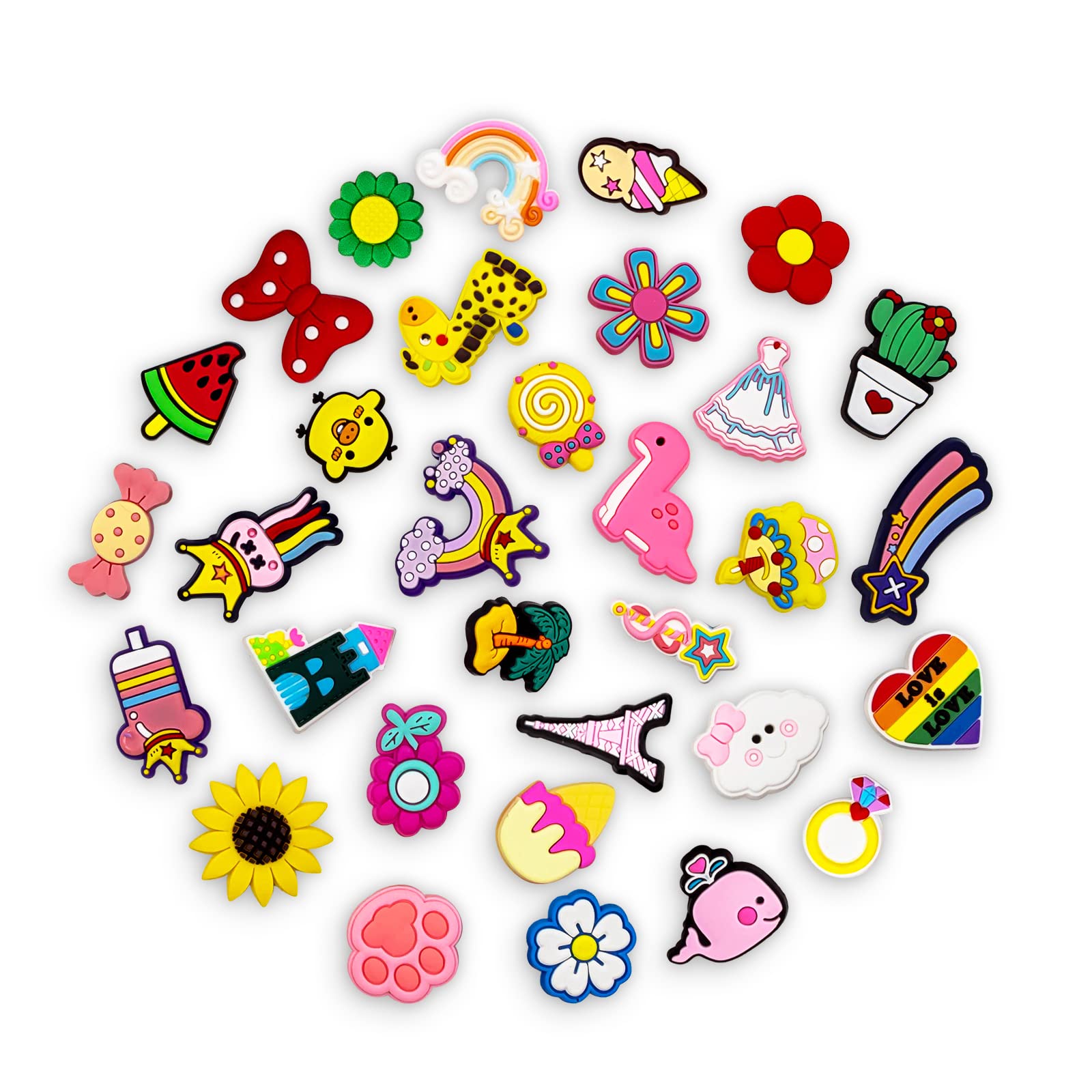 INMAKER Shoe Charms, 25 100 PCS Decoration Charms for Girls Women Kids and Men