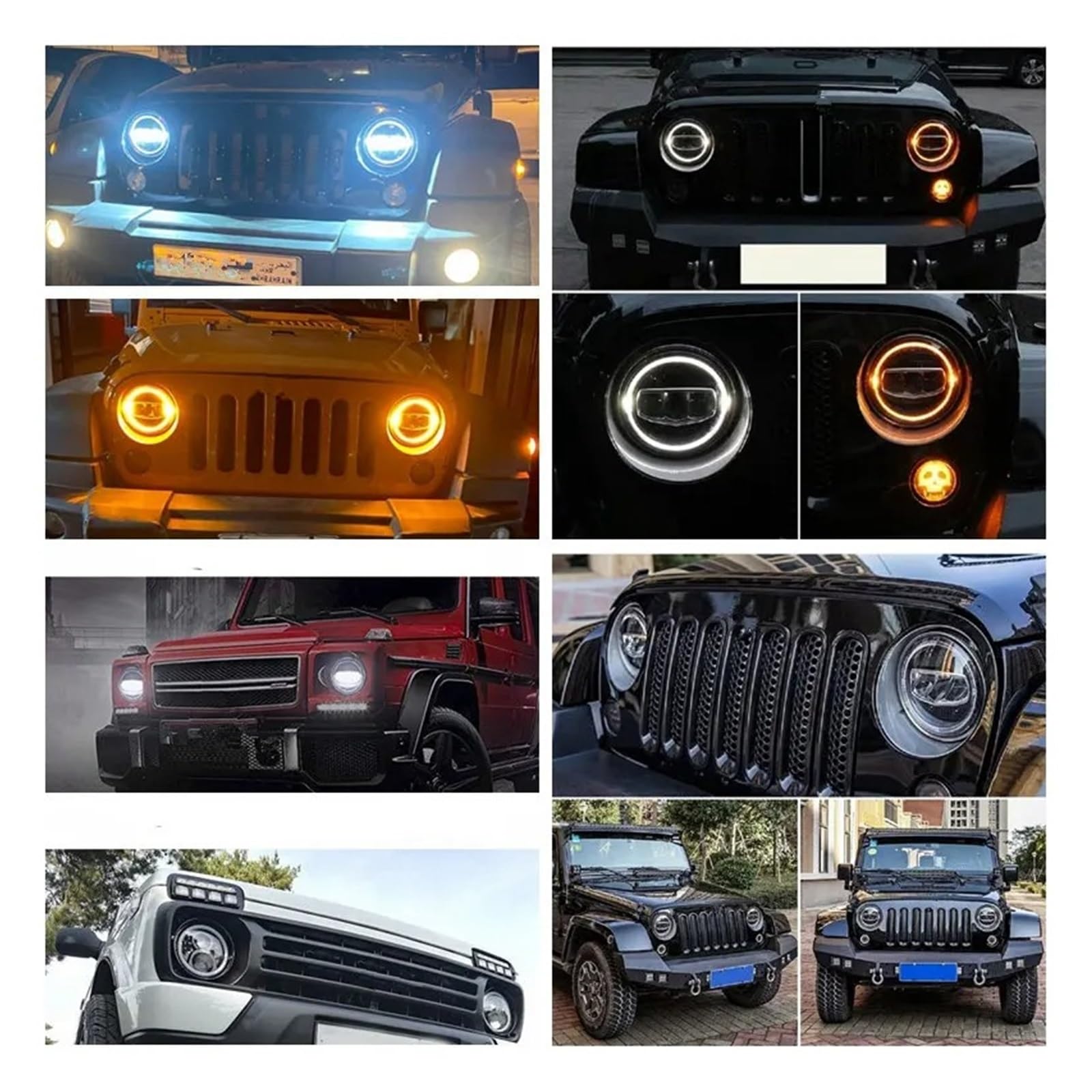 Faretti Moto Faro Principale Per Auto Moto Da 7 "per Fari Pollici Angel Eyes Per Suzuki Per Samurai