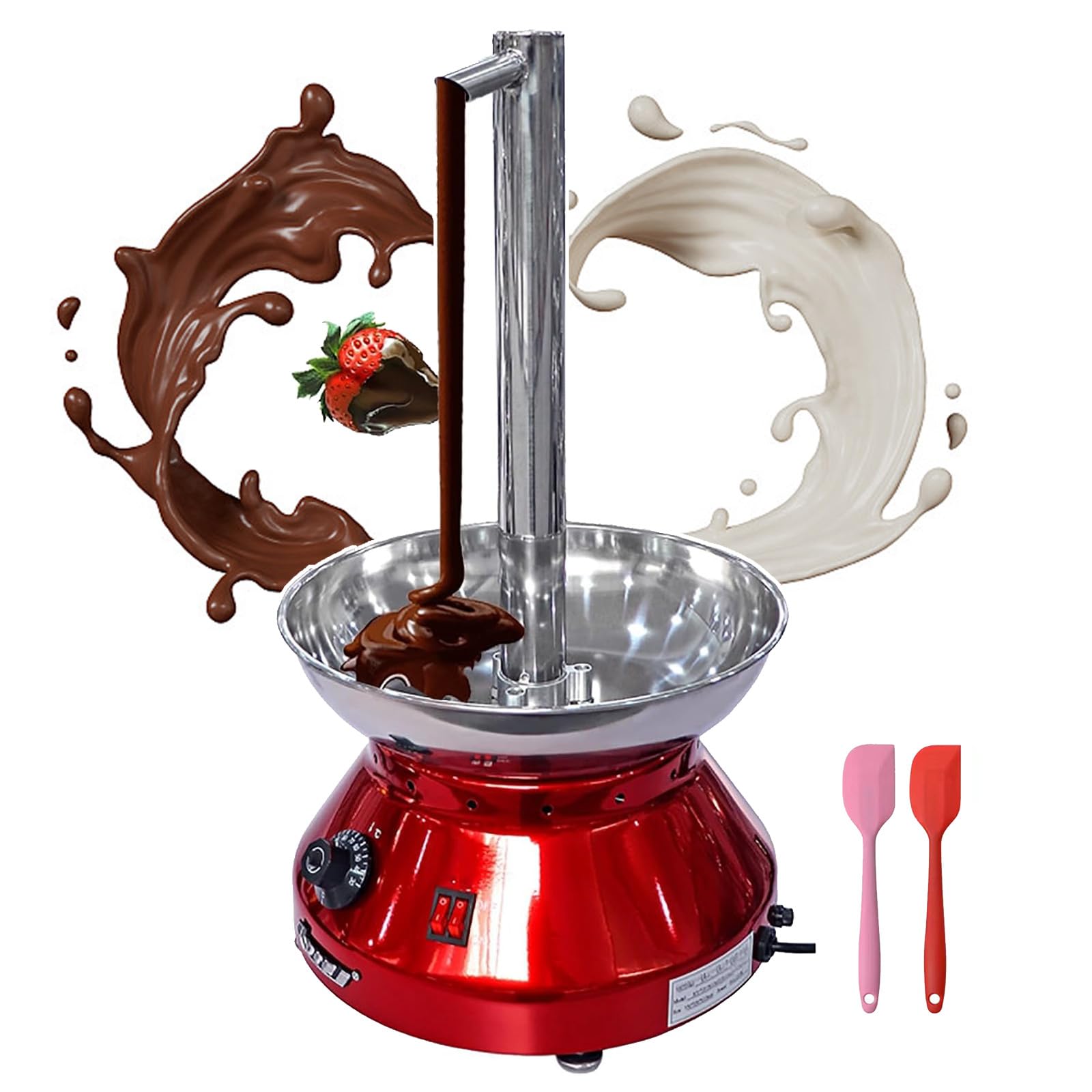 VitalisWorks Faucet Model Chocolate Waterfall Maker,Electric Chocolate Melting Fountain Machine With Temperature Control, 3000ml Capacity For Party Wedding Events (Red)