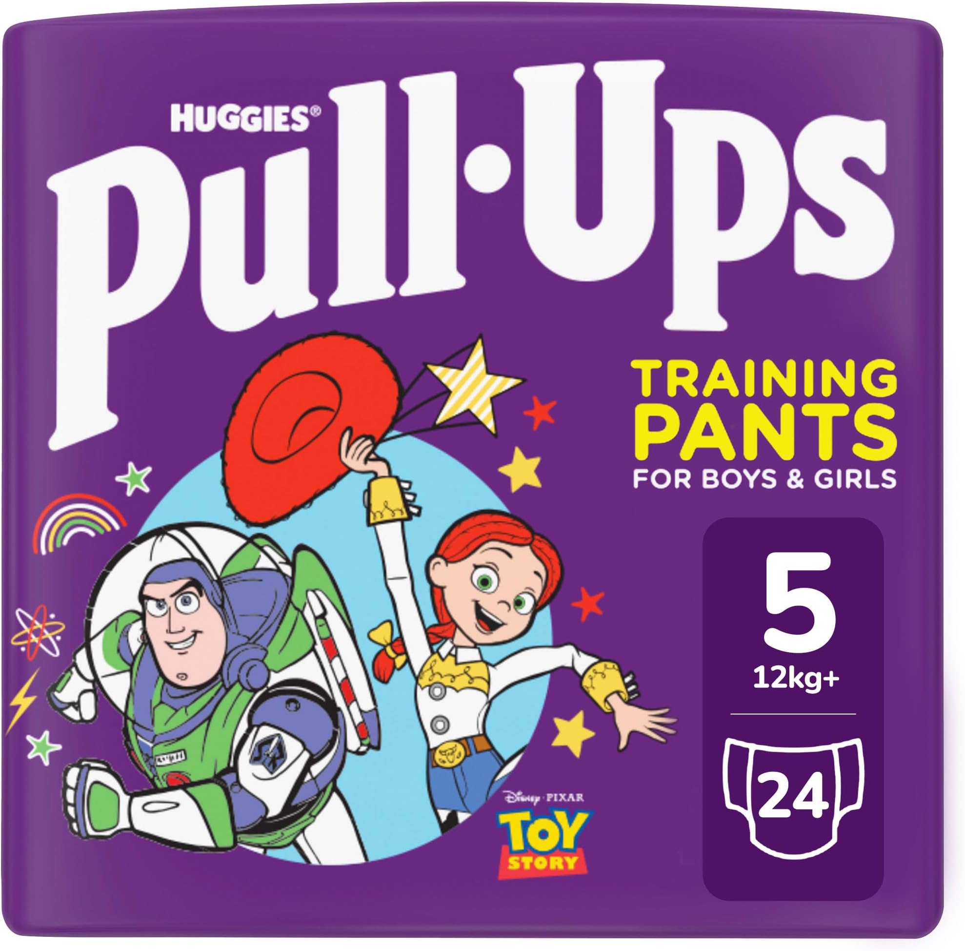 Pull-Ups, Explorers Pull-Ups for Boys - 1.5-3 Years, Size 4-5+ Nappies (24 Pants) - Flex and Protect - Nappy Pants with Fun Designs