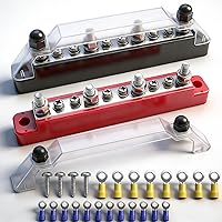 Vista 6 de Barra de bus marina de 150 A 12 V, bloque de distribución de energía de 1/4 pulgadas, barra de bus de batería, bloque de terminales de barra