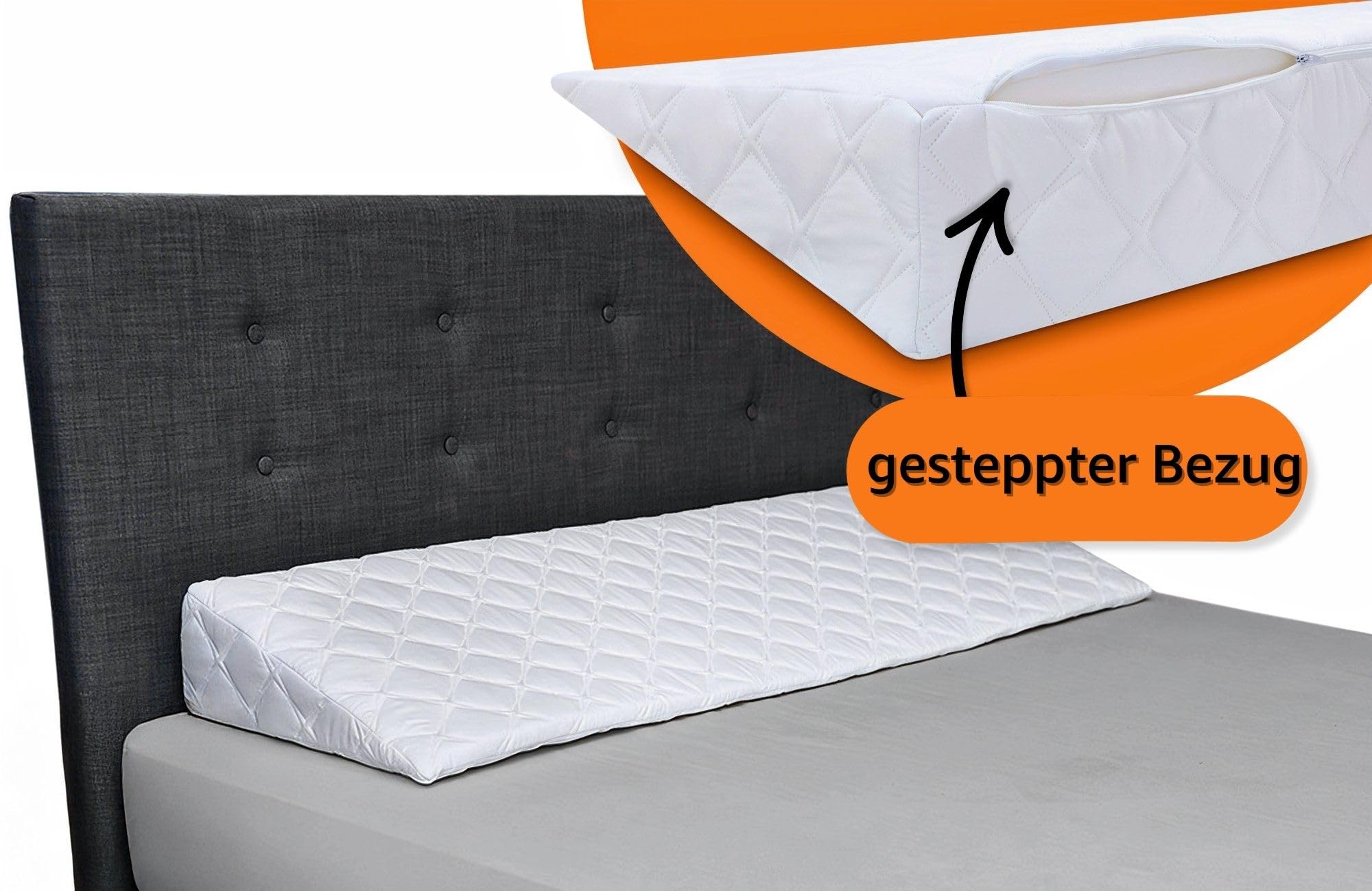 Bezug für Keilkissen Bett und Sofa Rückenkissen Kopfteil - 45 x 90 cm Überzug für Reflux Kissen Erwachsene Matratzenkeil Wedge Reading Pillow Baby Bettkeil und Lesekissen Zertifikat Oeko-Tex