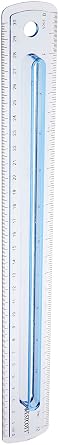Westcott Finger Grip Plastic Ruler Measuring Inches and Metric, 12", Assorted Colors | Assorted Colors, Measure in Imperial/Inches and Metric/Centimeters, Raised Quick-Grip Center, See-Through Design, #00403