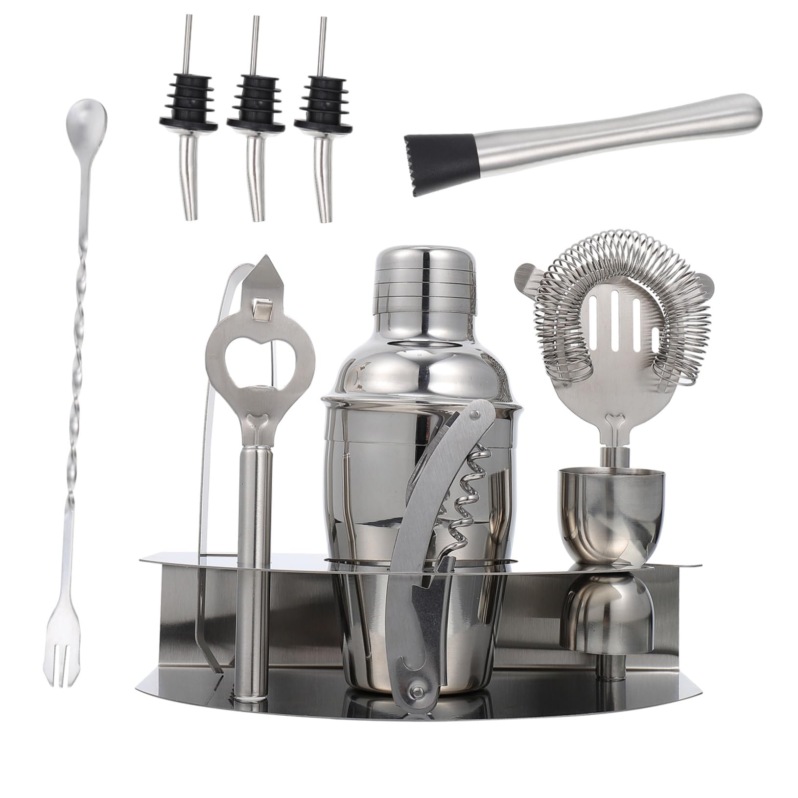 Ciieeo Kit Shaker Cocktail Acier Inoxydable Outil de Bar Polyvalent pour Maison Kit Complet pour Préparation de Cocktails