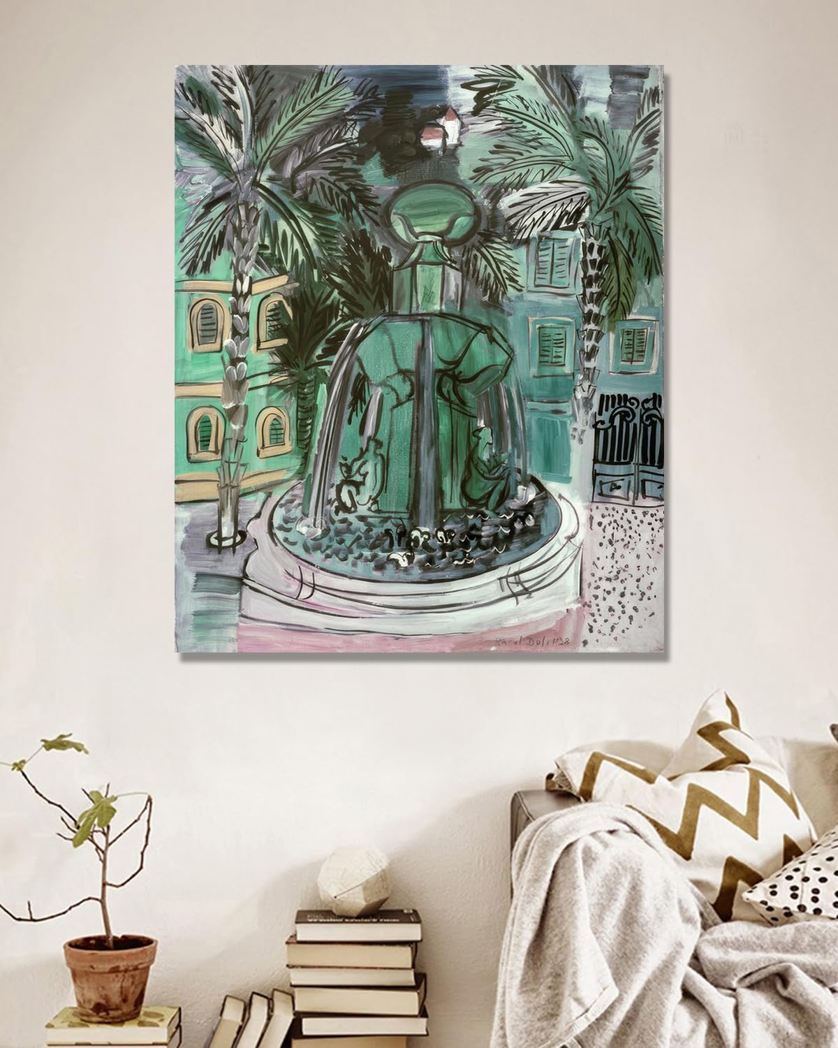 NHLDZYH Impresjonistyczne arkusze, (piękna sceneria 14) autorstwa Raoula Dufy"ego, reprodukcja obrazów, obrazy znanych obrazów, obrazy ścienne do sypialni, 50x60 cm tylko płótno