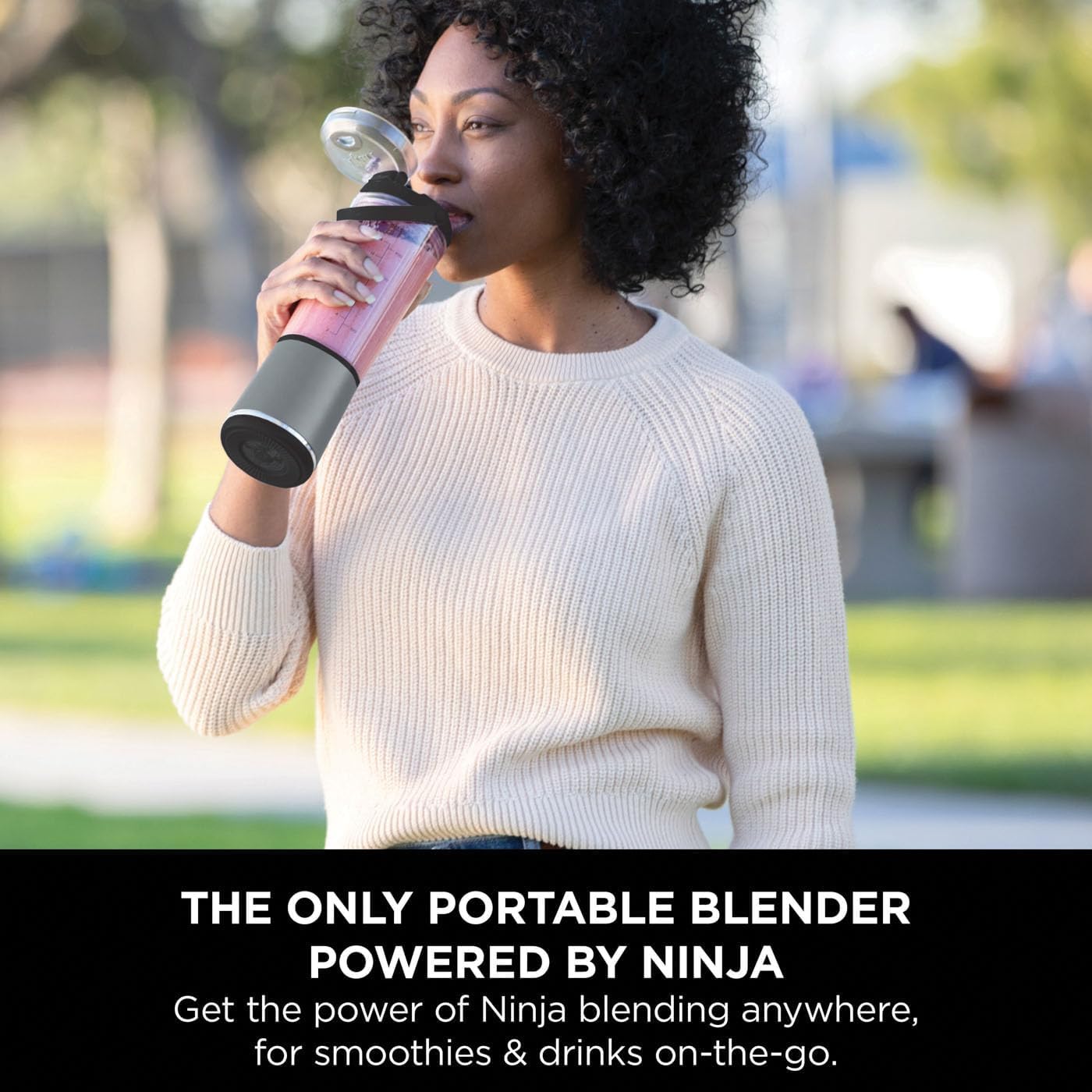 Ninja Blast BC151UKBK - Batidora portátil de 530 ml, tapa a prueba de fugas y boquilla para sorber, potente licuadora inalámbrica, recargable, batidos portátiles, batidos de proteínas, mezclas de