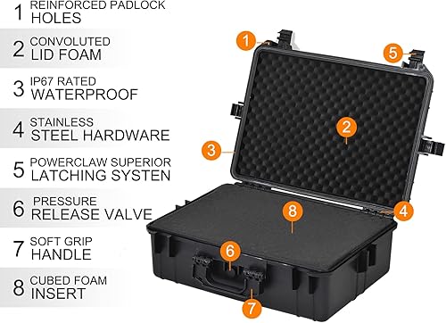 Miniatura 3 de MEIJIA Funda rígida protectora impermeable portátil, funda para cámara con espuma de ajuste personalizable insertada, ajuste de uso de drones,