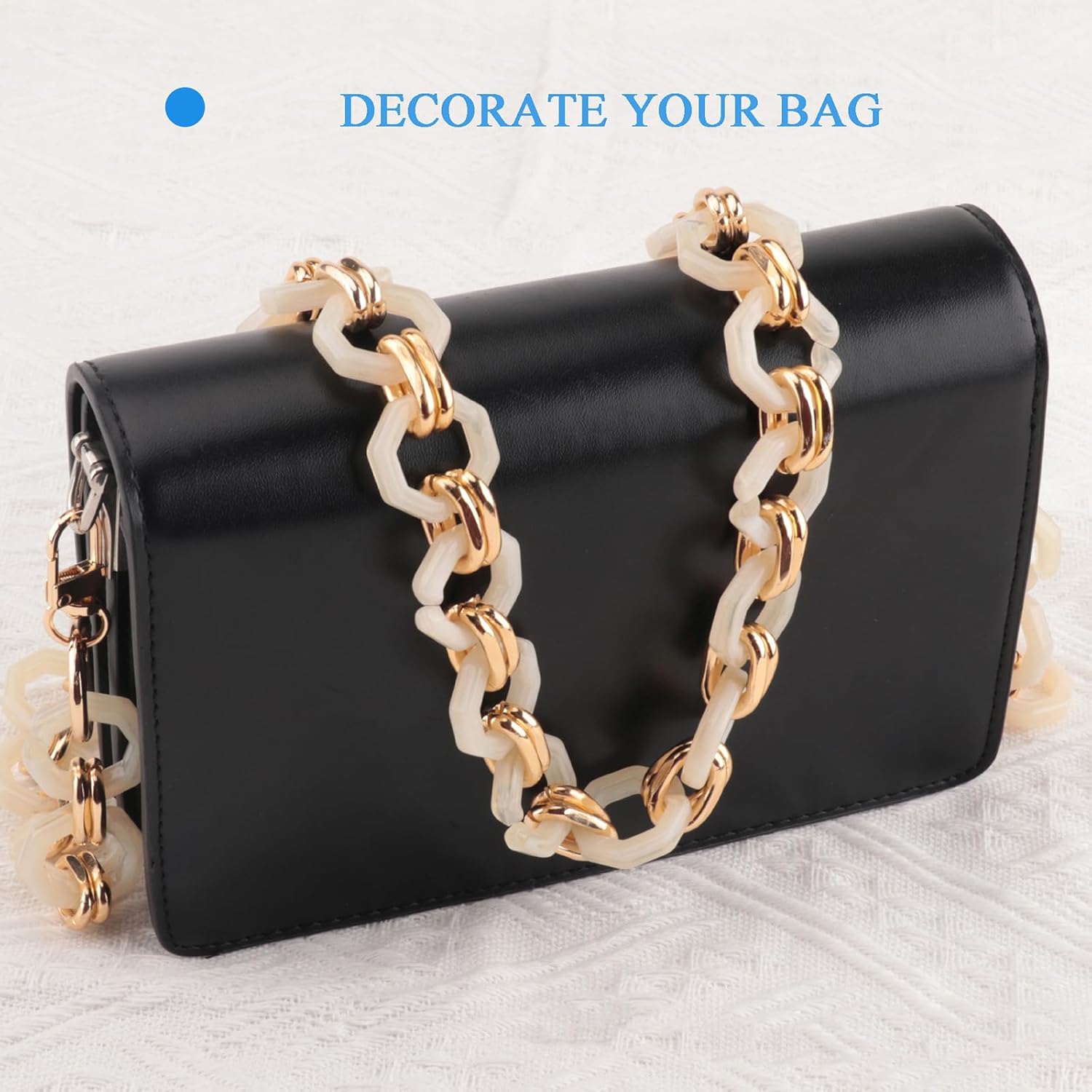 Acrylic Resin Chain Purse Strap 23.6IN Purse Transparent Chain DIY BagChain Gift for Office,Travel & DIY Creator - Image 4