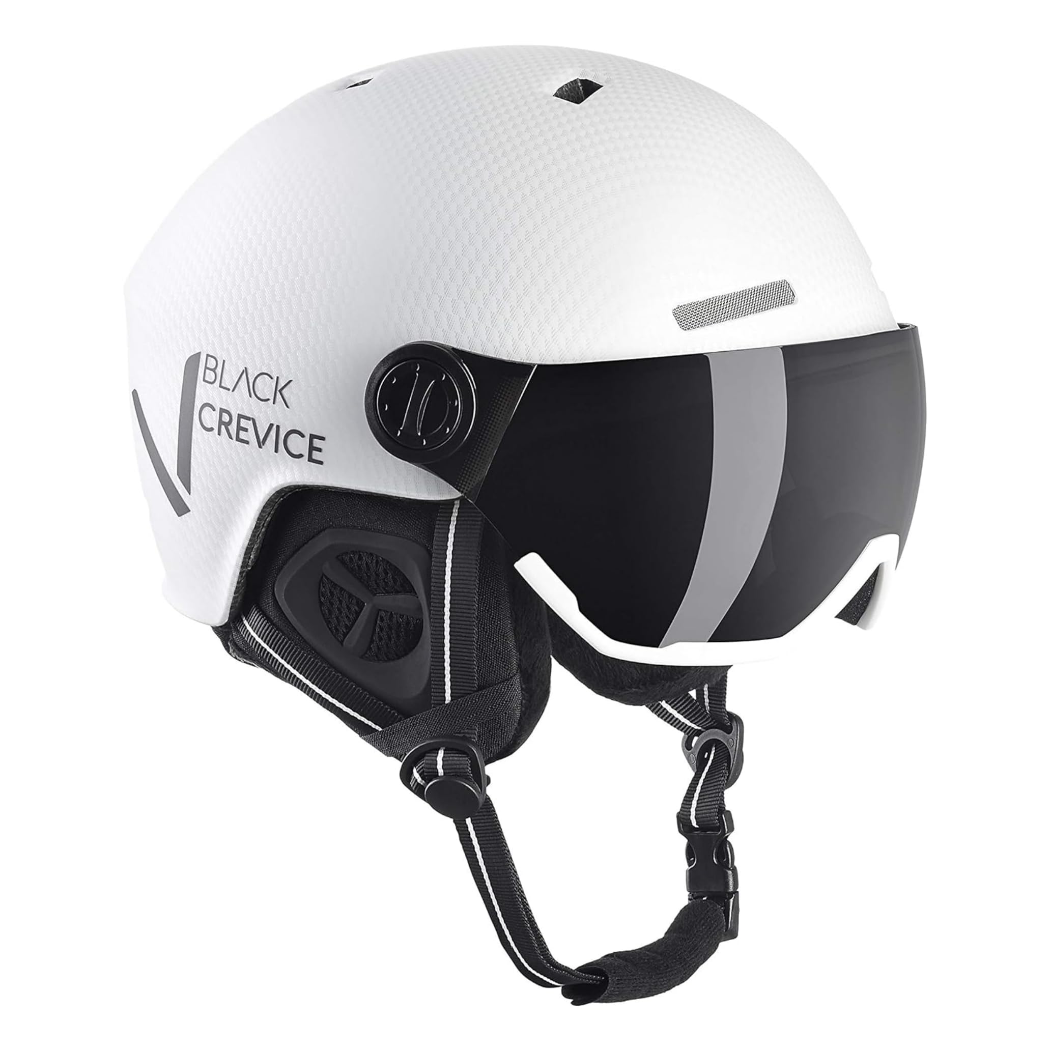 BLACK CREVICE Casco da sci Kaprun I Casco da sci con visiera stile pilota in diversi colori I Casco da sci uomo & donna I Casco da snowboard unisex I Casco da sci traspirante I Regolabile