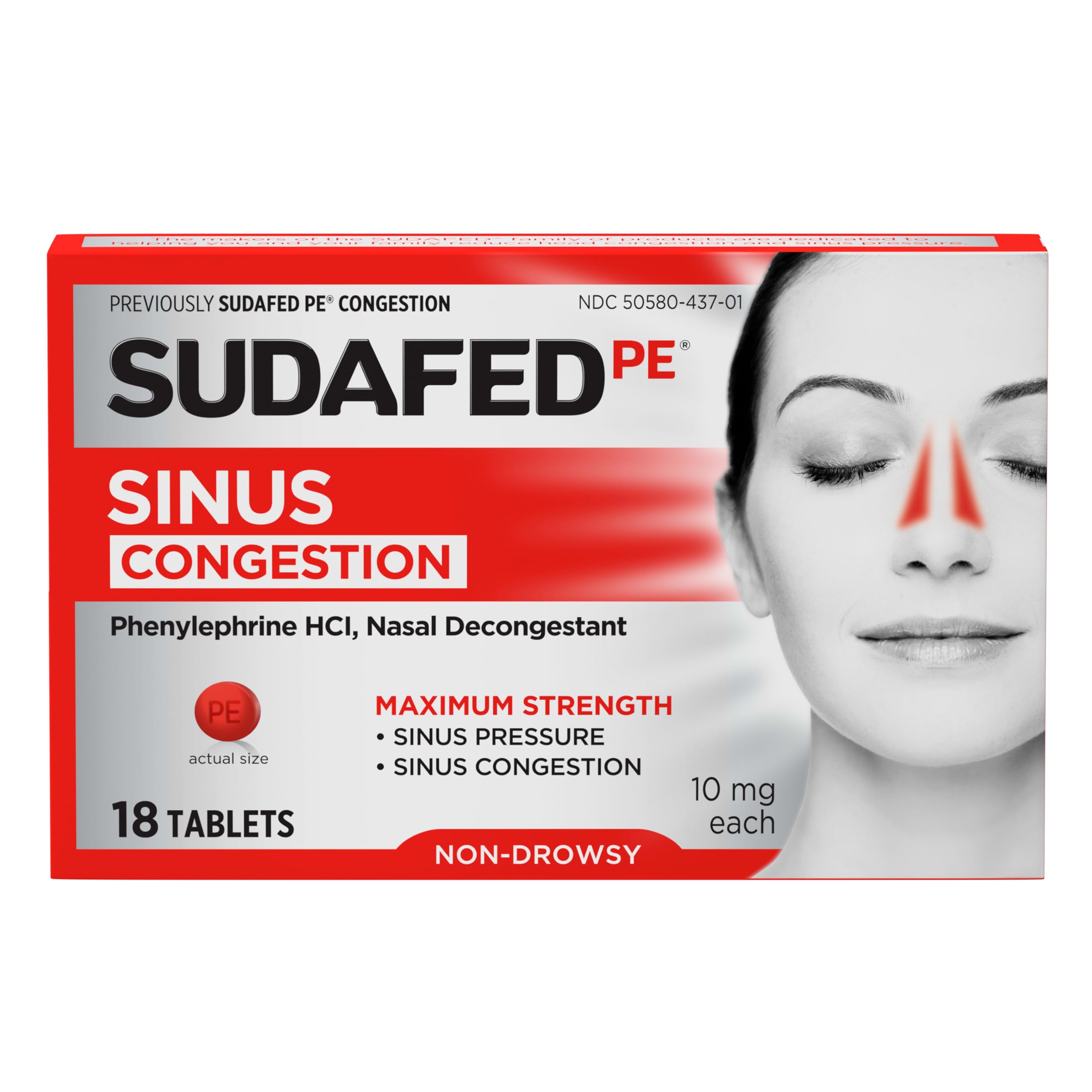 Sudafed PE Sinus Congestion Relief Tablets, 10 mg Phenylephrine HCI, 36 Ct — Amazon image 8