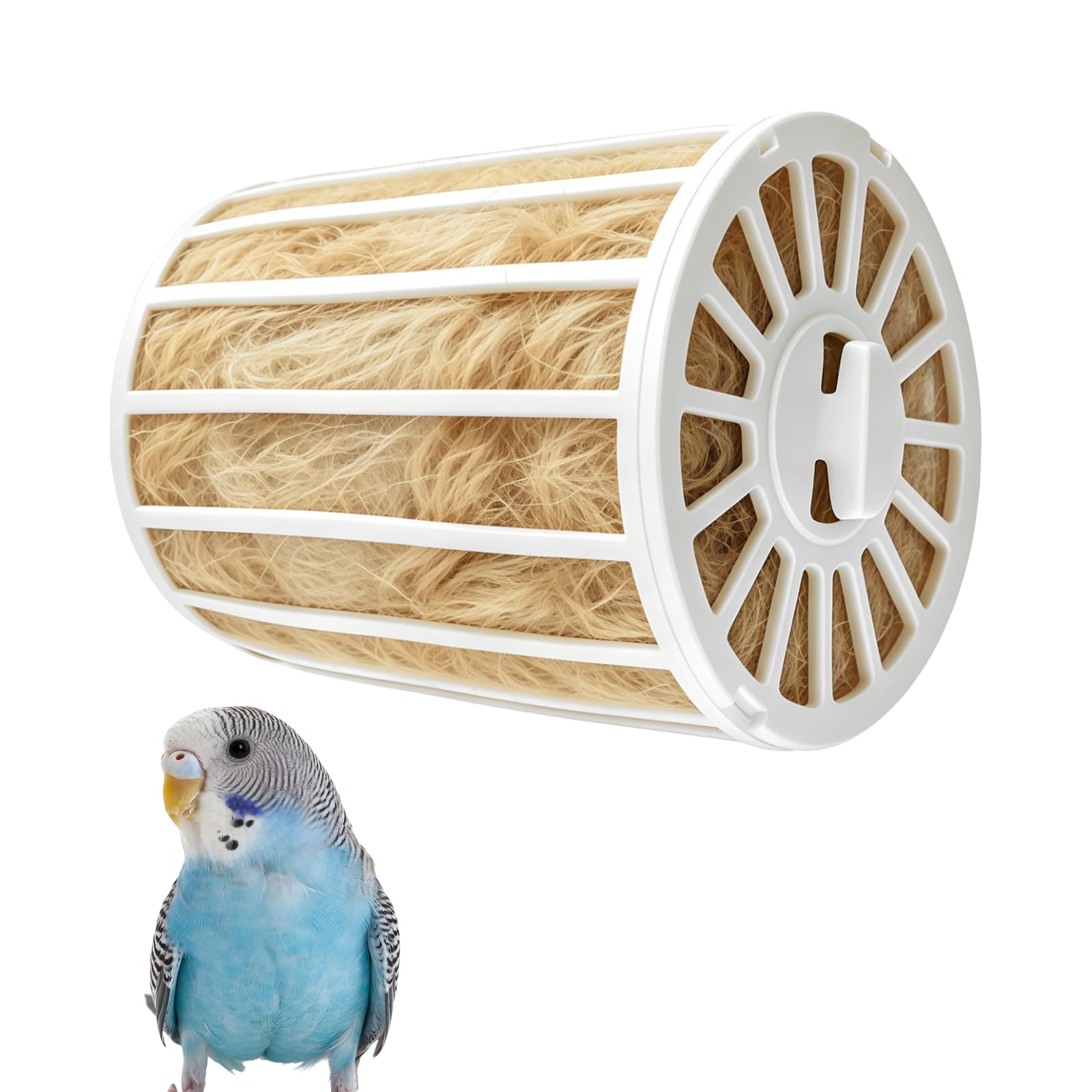 HAICN Birds Nesting Material Natural Jute & Cotton Blend Bird Nest, Breathable Reusable Bedding for Canaries Finches Parrots, Small Bird Cage Accessory.