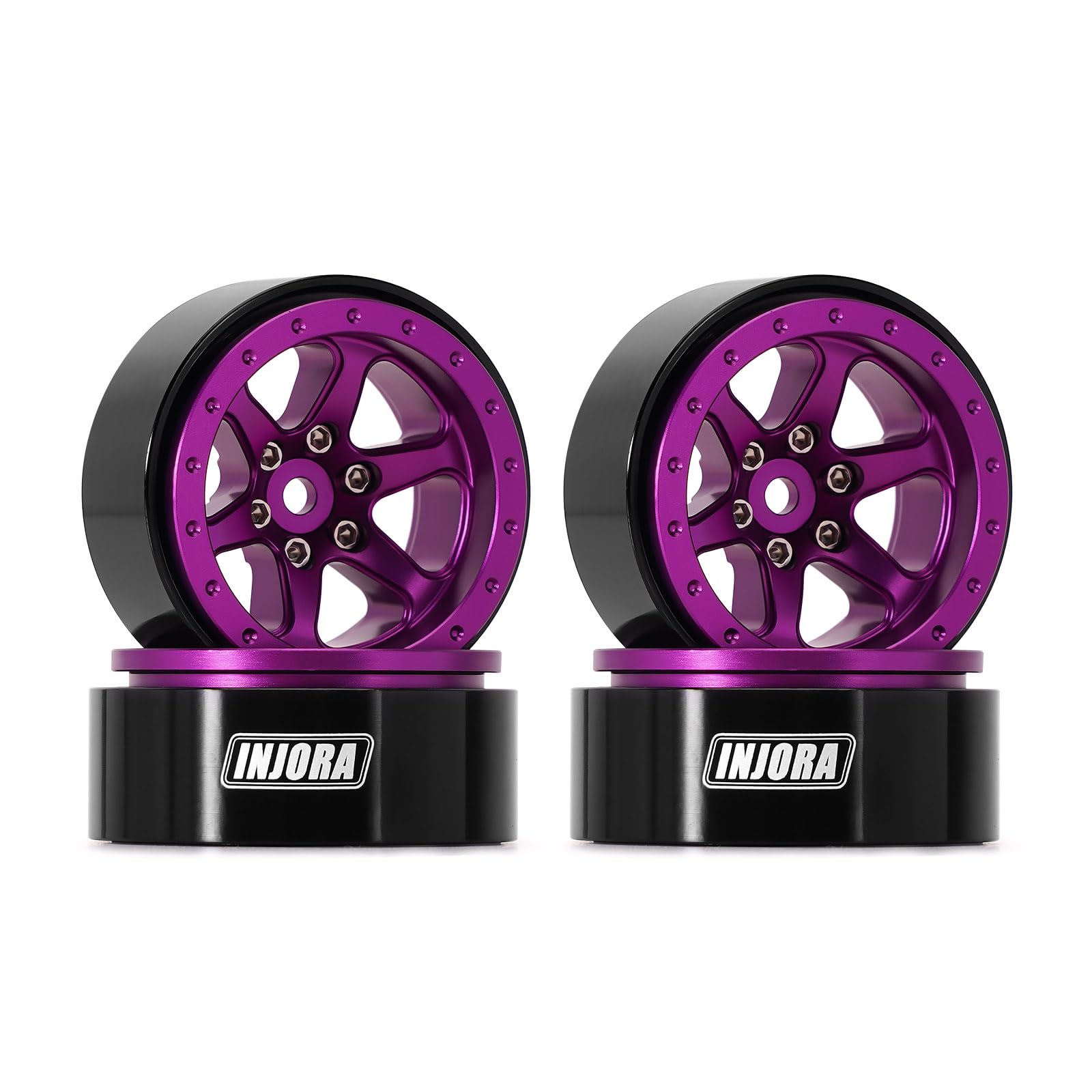 INJORA 1.3 Beadlock Wheel Negative Offset Rims for 1/24 1/18 RC Crawler