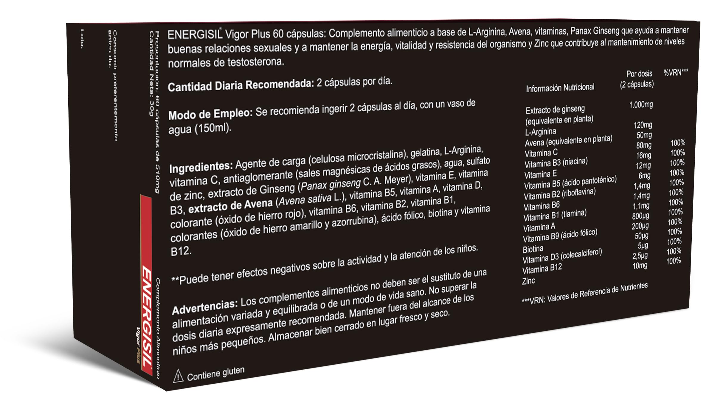 Energisil Vigor Plus - 60 Cápsulas